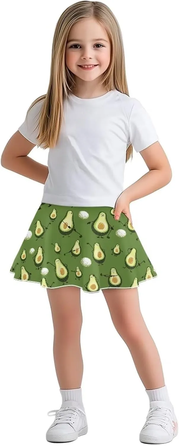 2-in-1 Tennis Skirts for Girls with Pockets Kids Built in Shorts Athletic Skorts Size 5-14