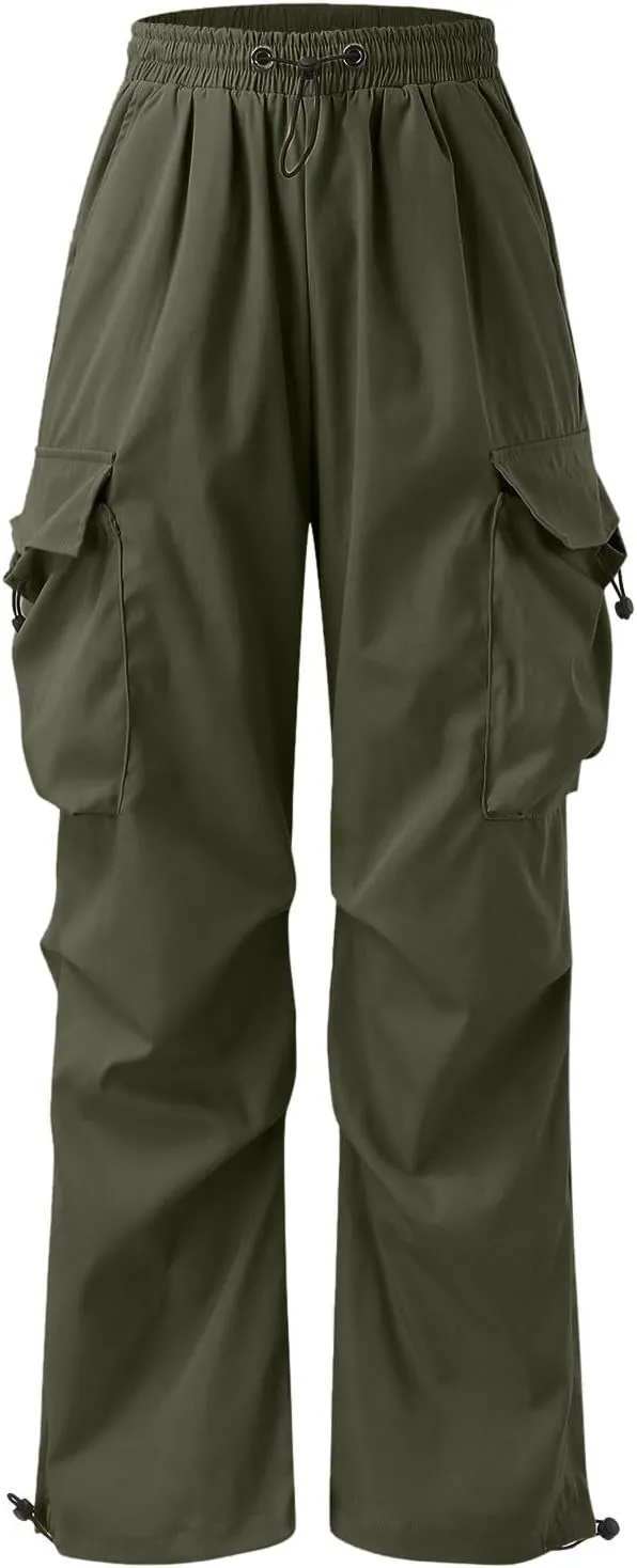 Baggy Cargo Pants for Men Y2k Gothic Streetwear Straight Wide Leg Cargo Pant Athletic Loose Fit Hip Hop Sweatpant with Pocket