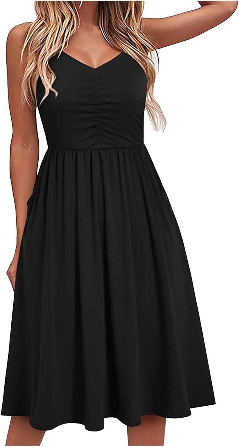 Beach Vacation Clothes for Women Beach Fashion Vacation Essentials Casual Dresses for Women Sleeveless Summer Beach Dress