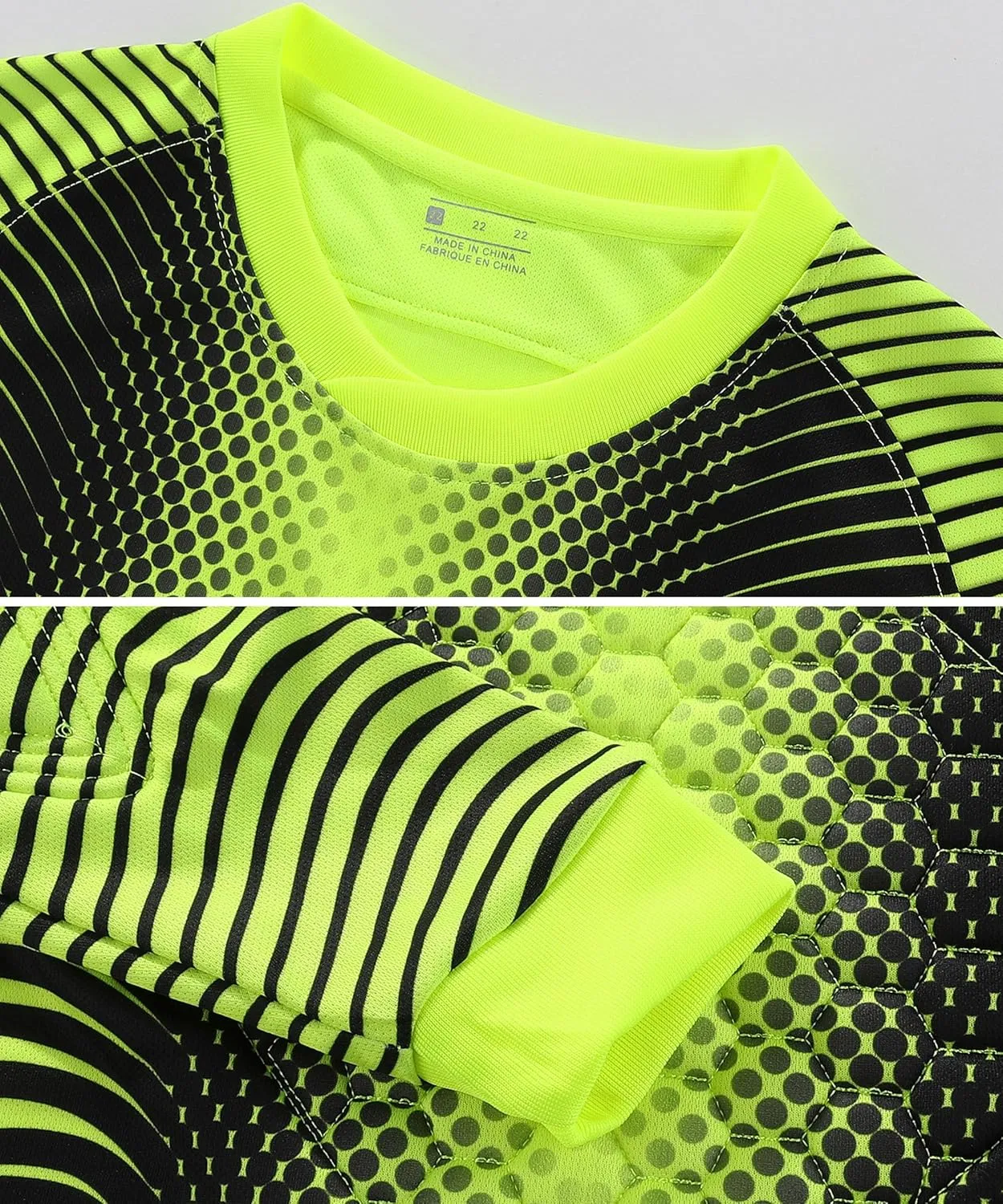 Boys Padded Goalkeeper Soccer Jersey and Pants Long Sleeve Goalie Uniform Kit for Kids and Youth