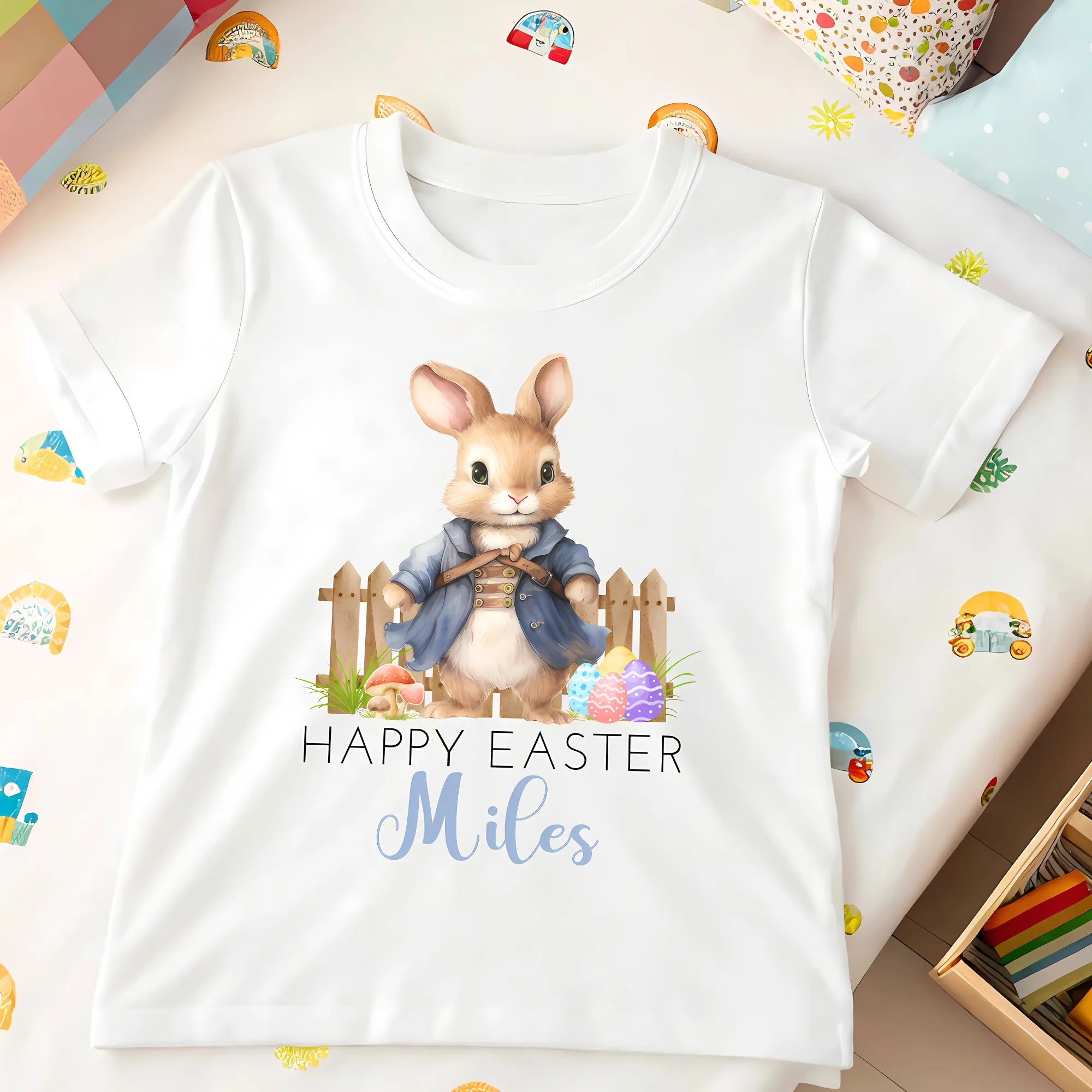 Boys' Personalised Bunny Easter T-shirt