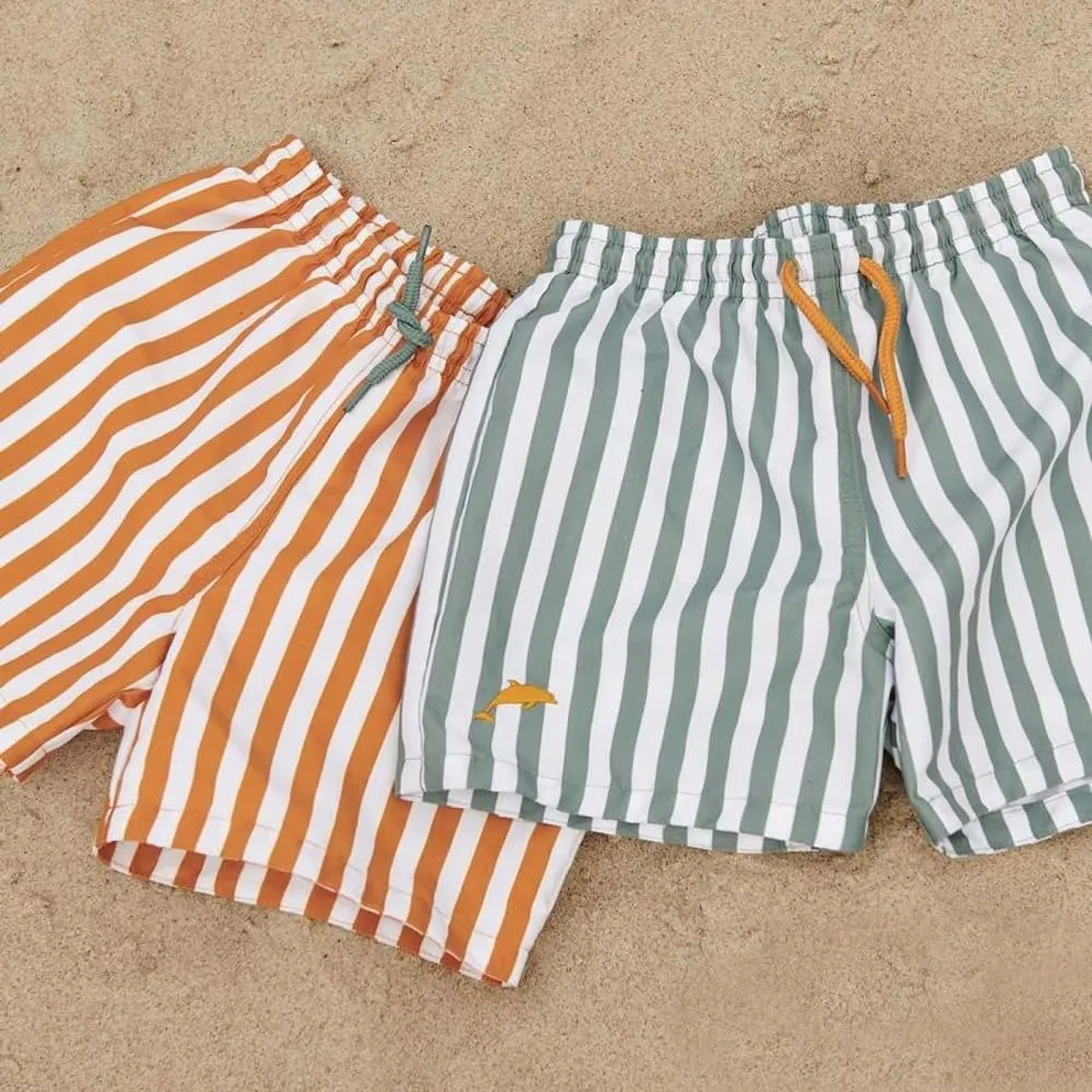 Boys Swim Trunks Quick Dry Beachwear Sport Swim Shorts Toddler Boy Swimwear Striped Bathing Suit Board Short 0-9 Year