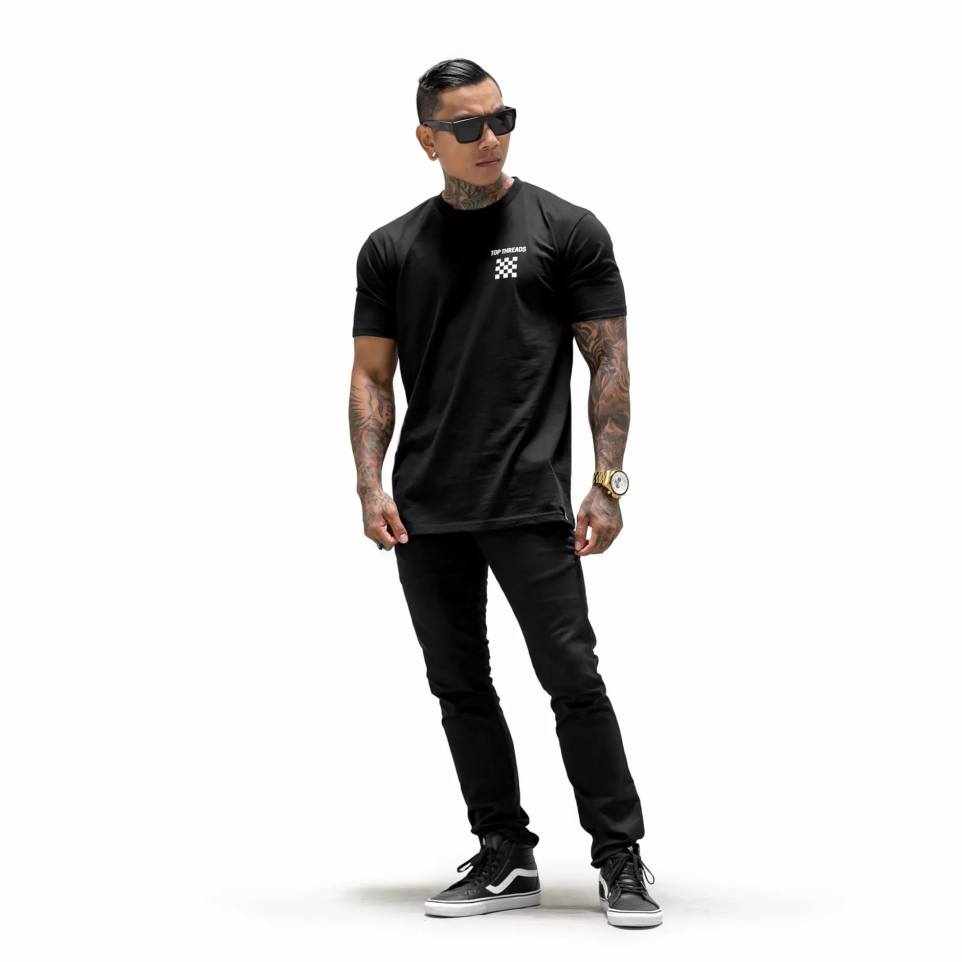 Check Tee - Black/White