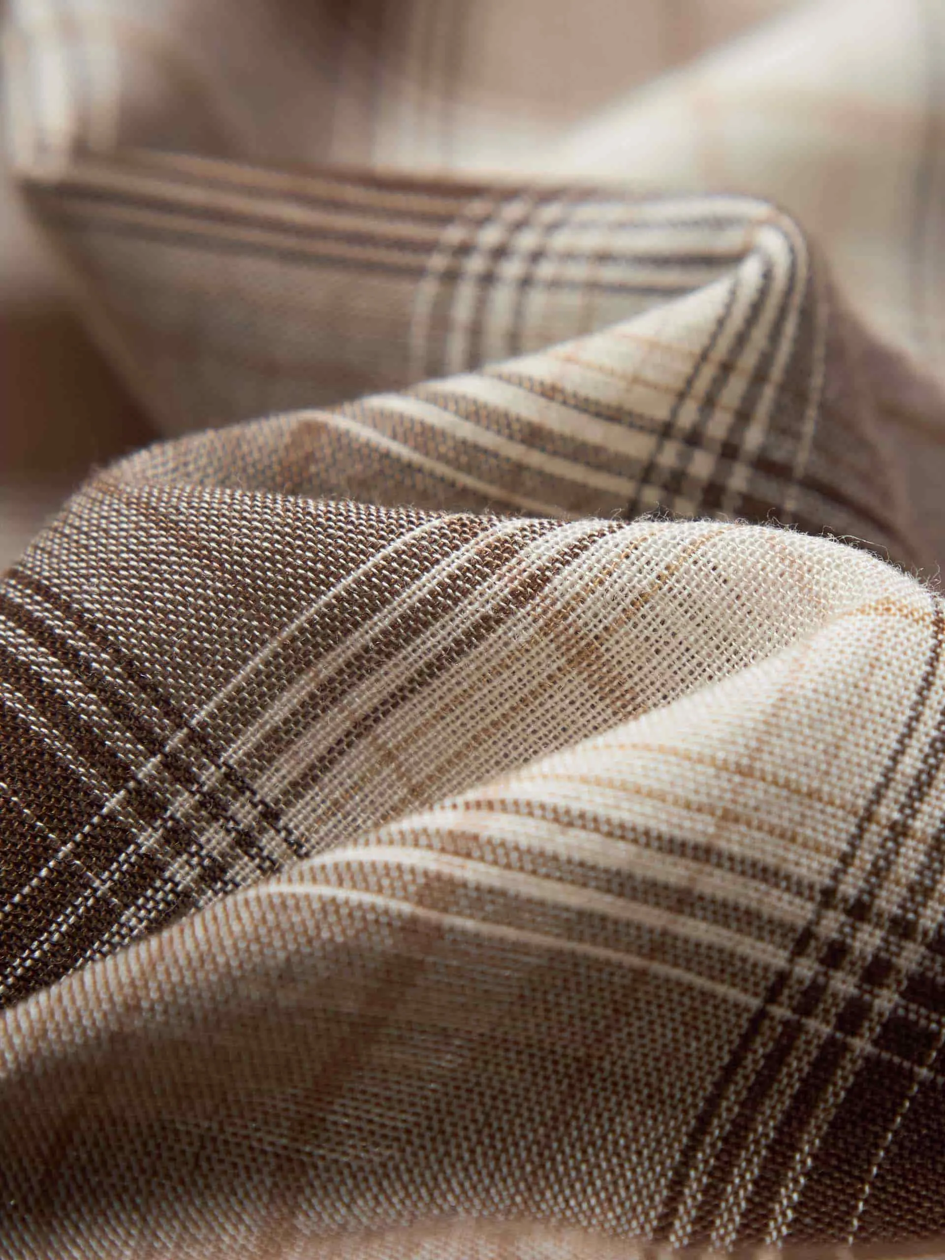 Checked Contrast Loose Shirt