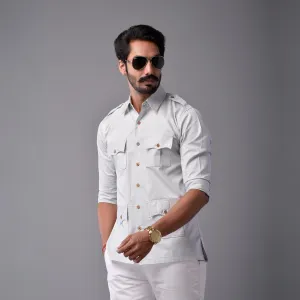 Comfy Ice Blue Hunting Style Shirt
