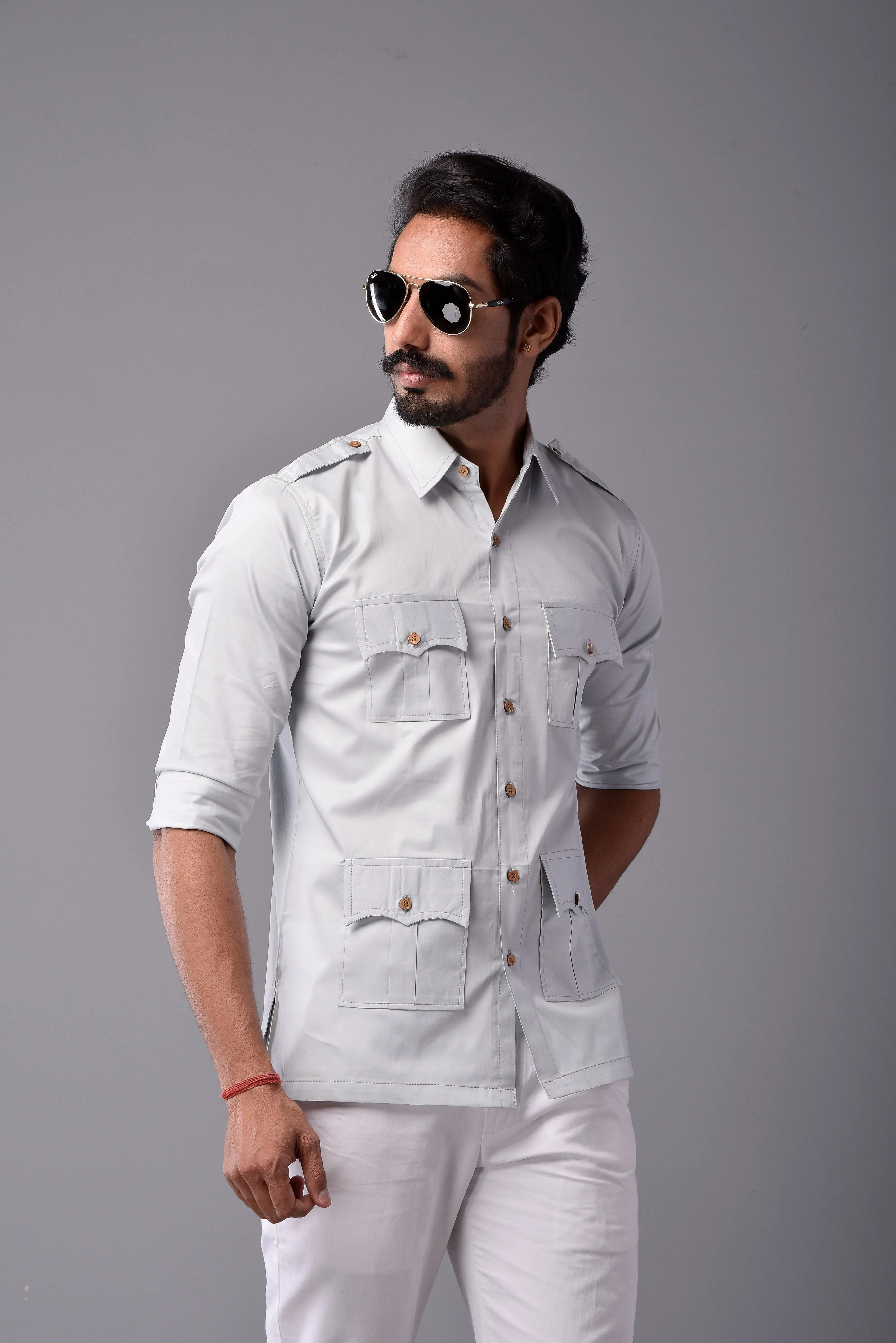 Comfy Ice Blue Hunting Style Shirt