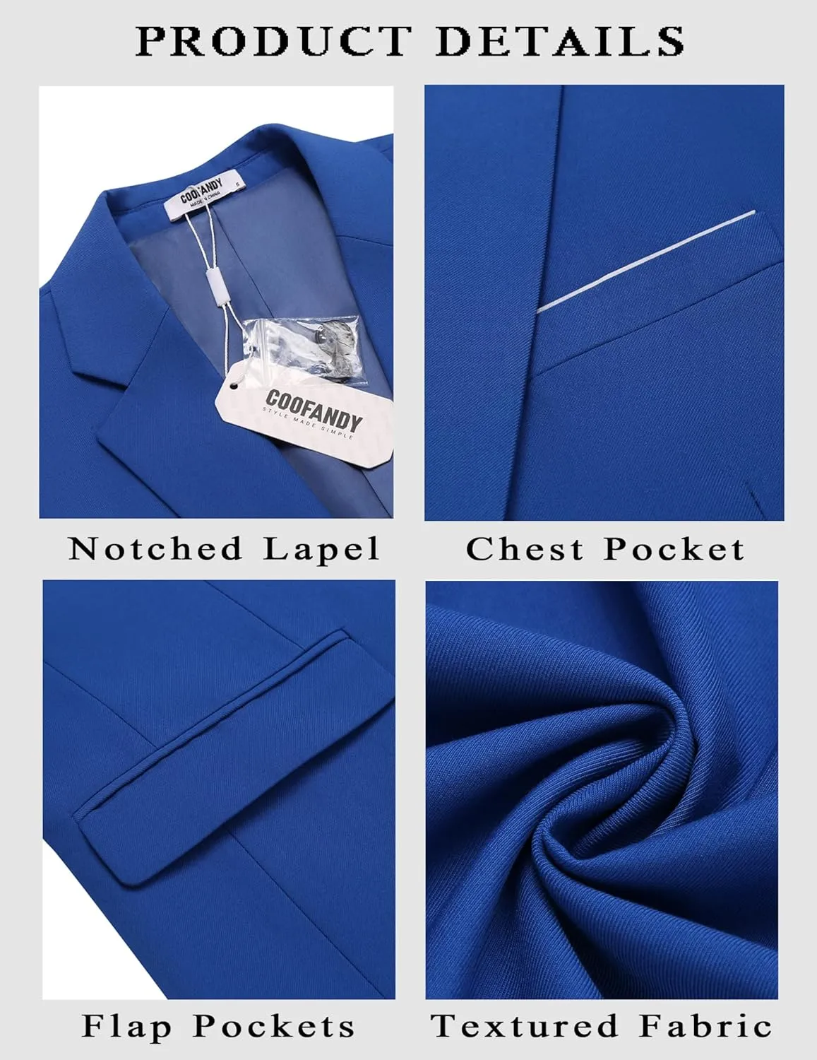 COOFANDY Men's Casual Blazer Slim Fit Sport Coat Suit Jacket Lightweight Two Button Blazer Jacket
