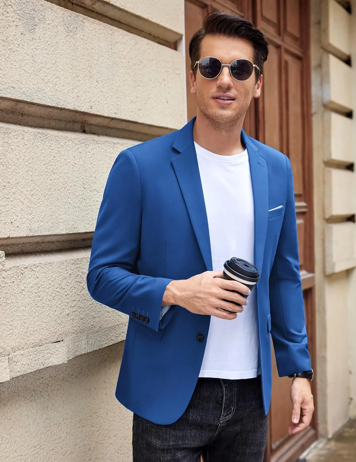 COOFANDY Men's Casual Blazer Slim Fit Sport Coat Suit Jacket Lightweight Two Button Blazer Jacket
