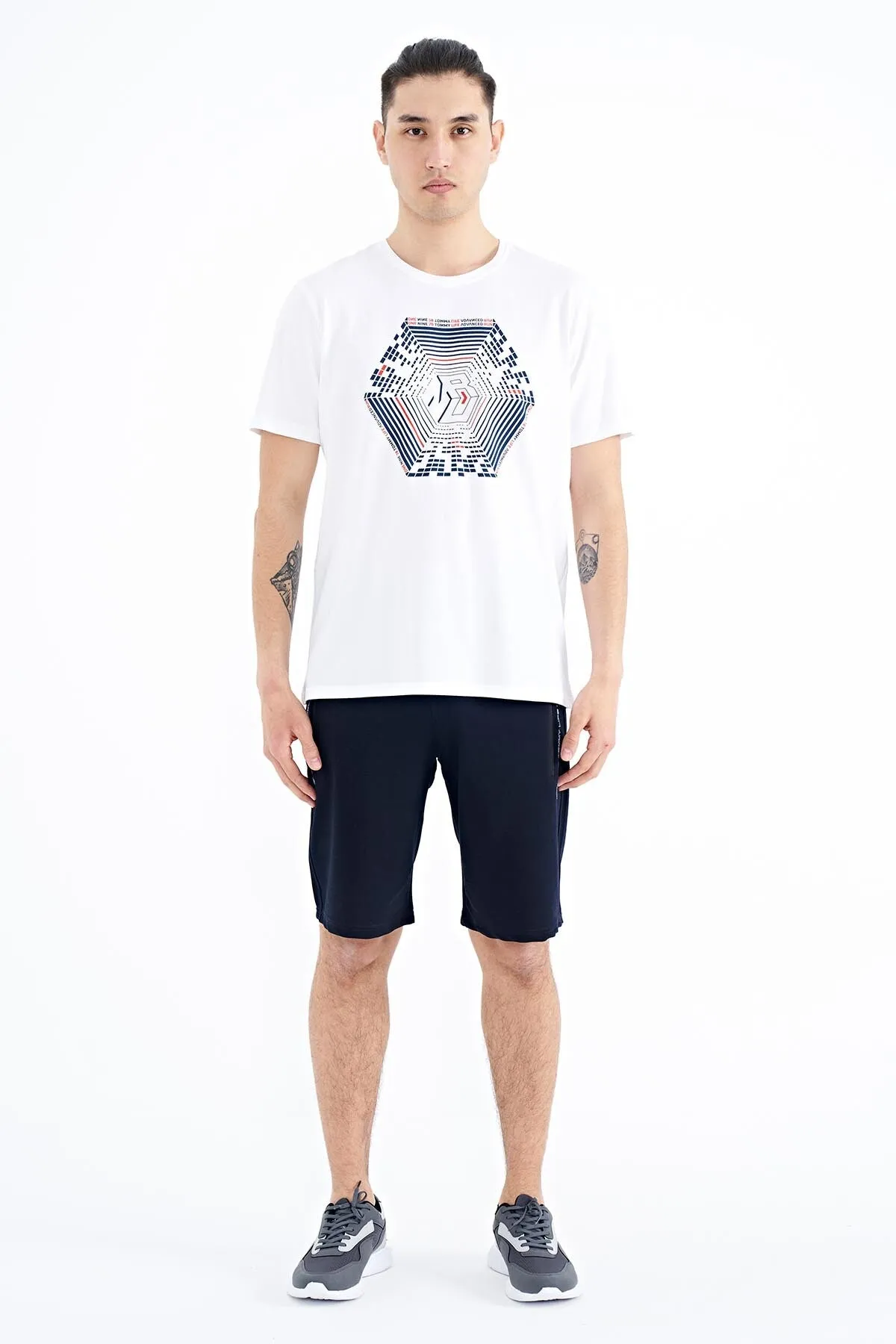 desen baskili standart kalip erkek t-shirt - 88231