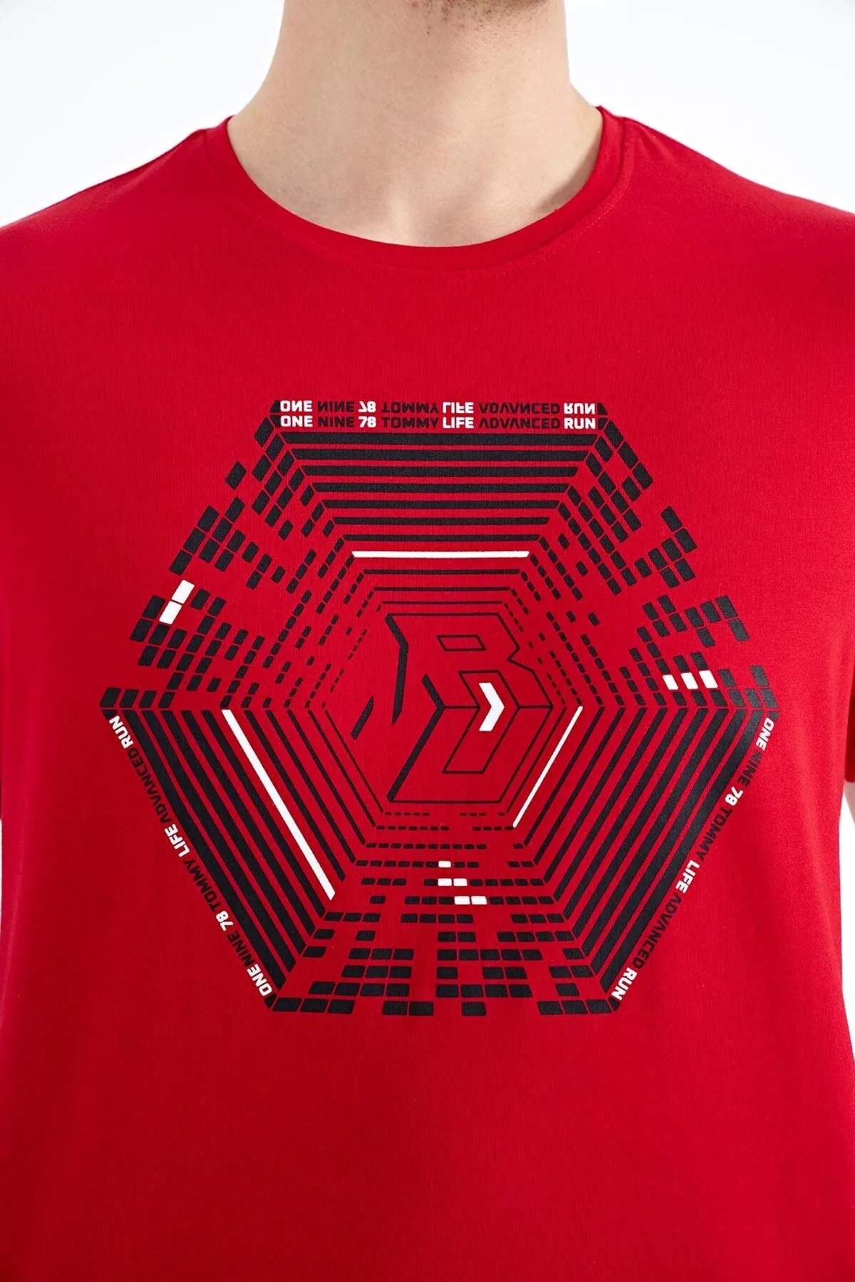 desen baskili standart kalip erkek t-shirt - 88231