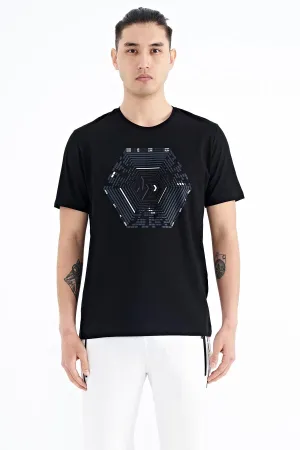 desen baskili standart kalip erkek t-shirt - 88231