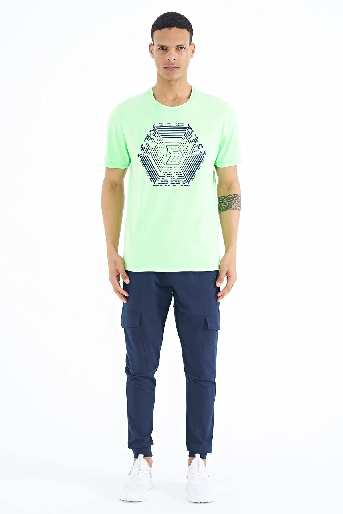 desen baskili standart kalip erkek t-shirt - 88231