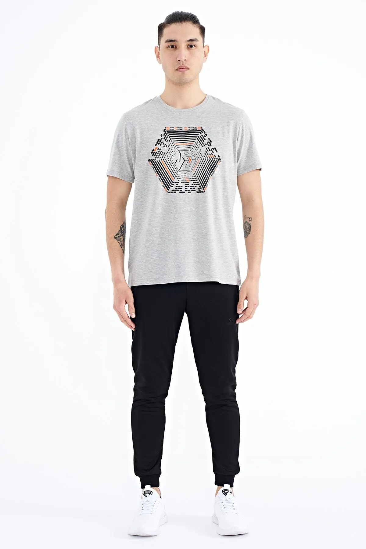 desen baskili standart kalip erkek t-shirt - 88231