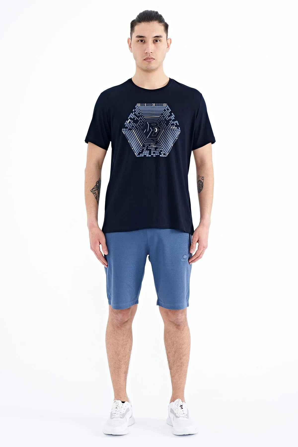 desen baskili standart kalip erkek t-shirt - 88231