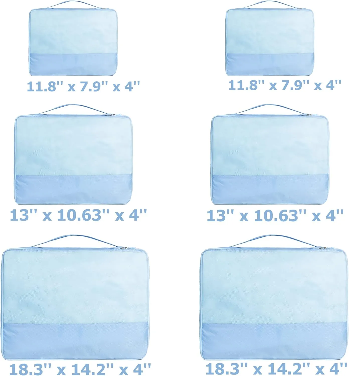 DoubleTrip Extra Large Packing Cubes for Travel Suitcase Organizer - Fit 28inch Luggage Set of 6 with 3 Sizes Travel Cubes Space Saver Baggage Bag