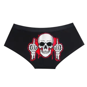 Dream Apparel Skeleton Showing The Middle Finger Men's Underwear Boxer Low Rise Brief Underpants