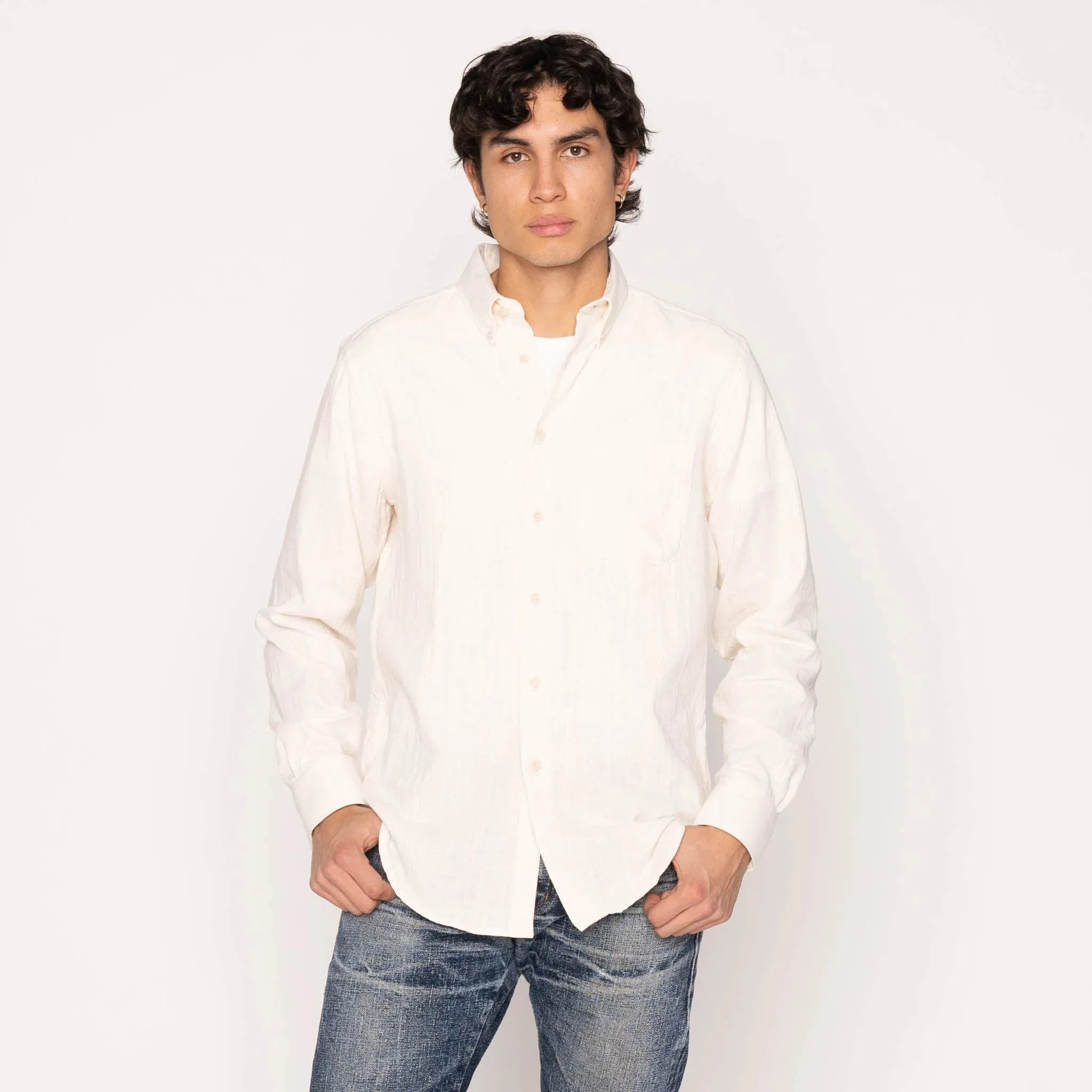 Easy Shirt Double Weave Slub Gauze (White)