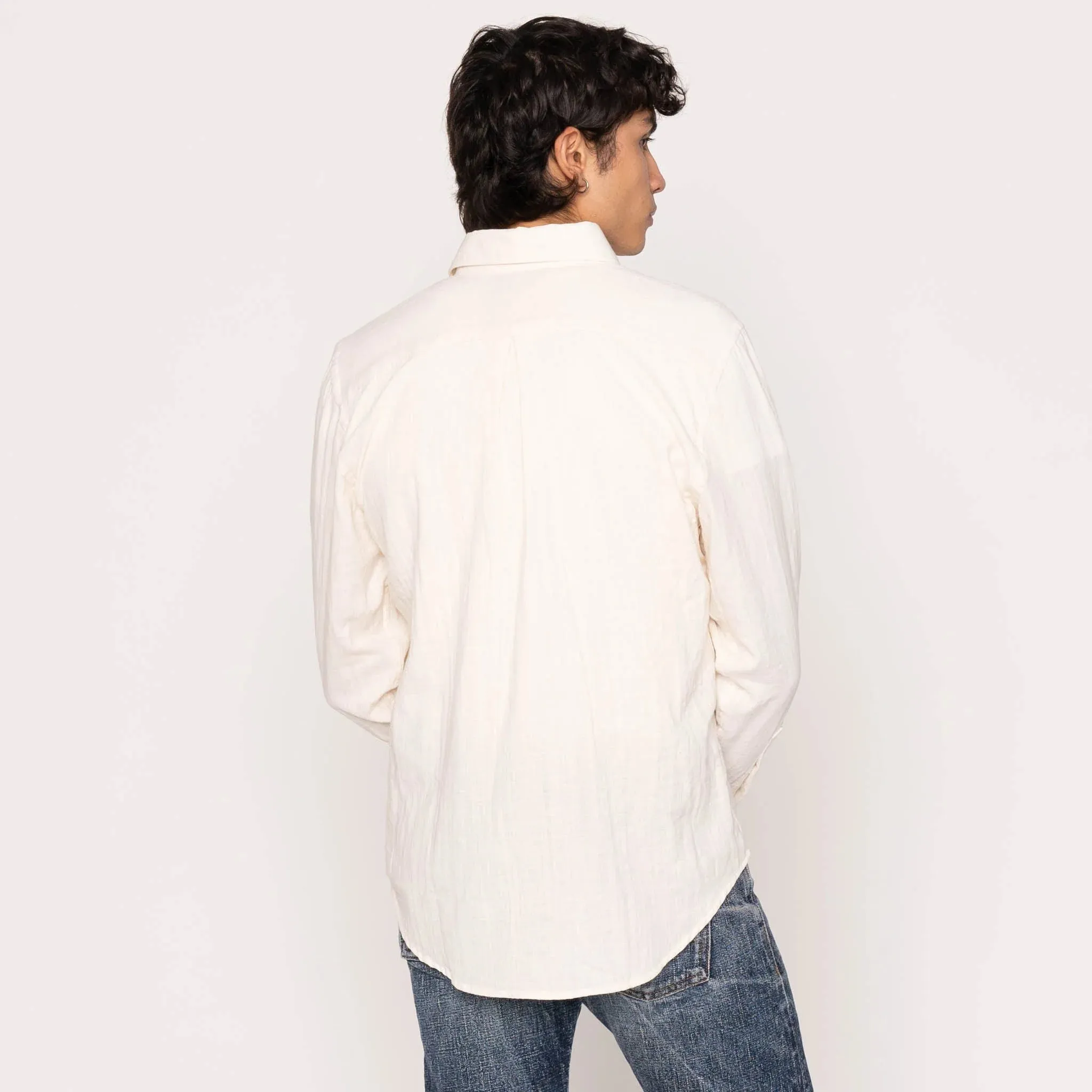 Easy Shirt Double Weave Slub Gauze (White)