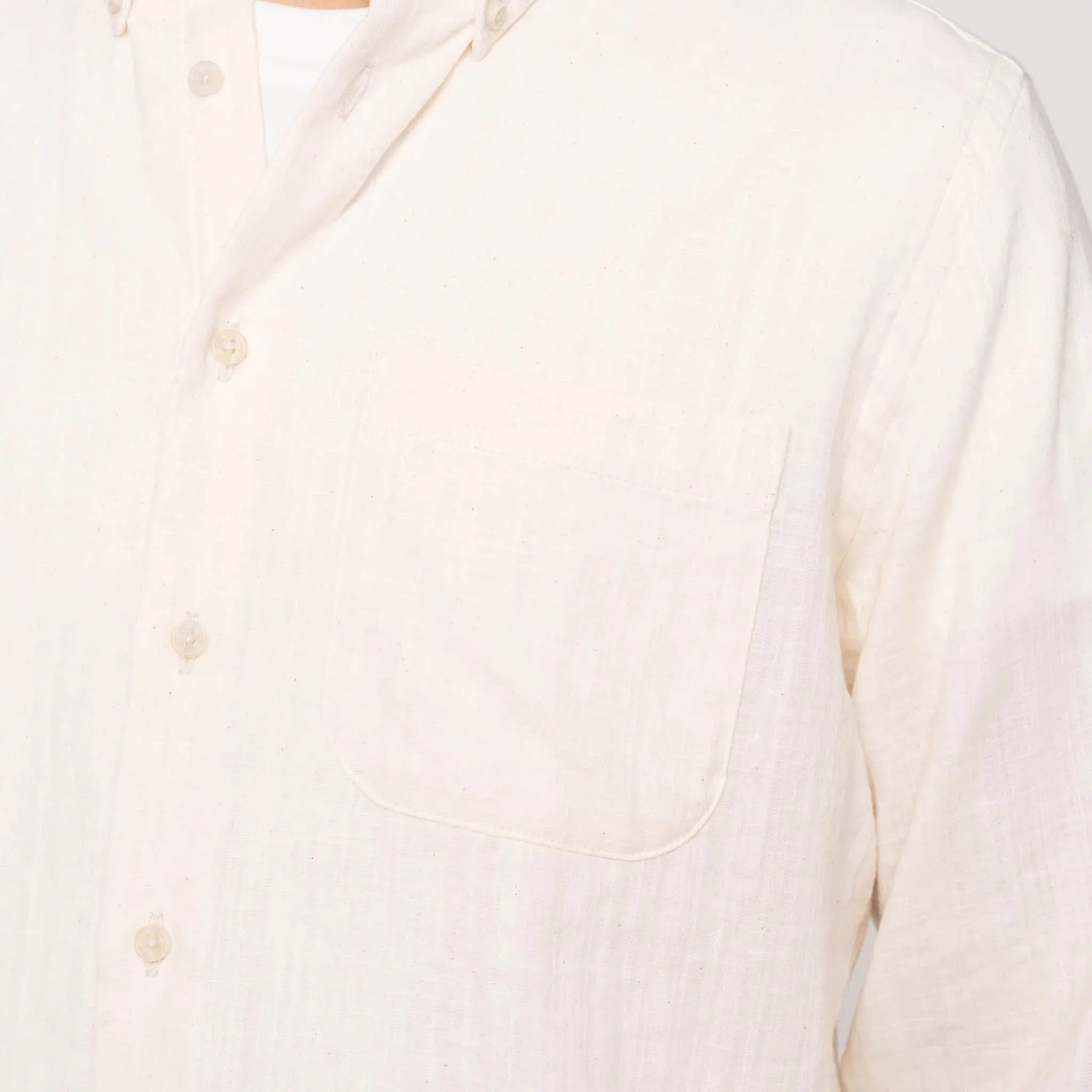 Easy Shirt Double Weave Slub Gauze (White)