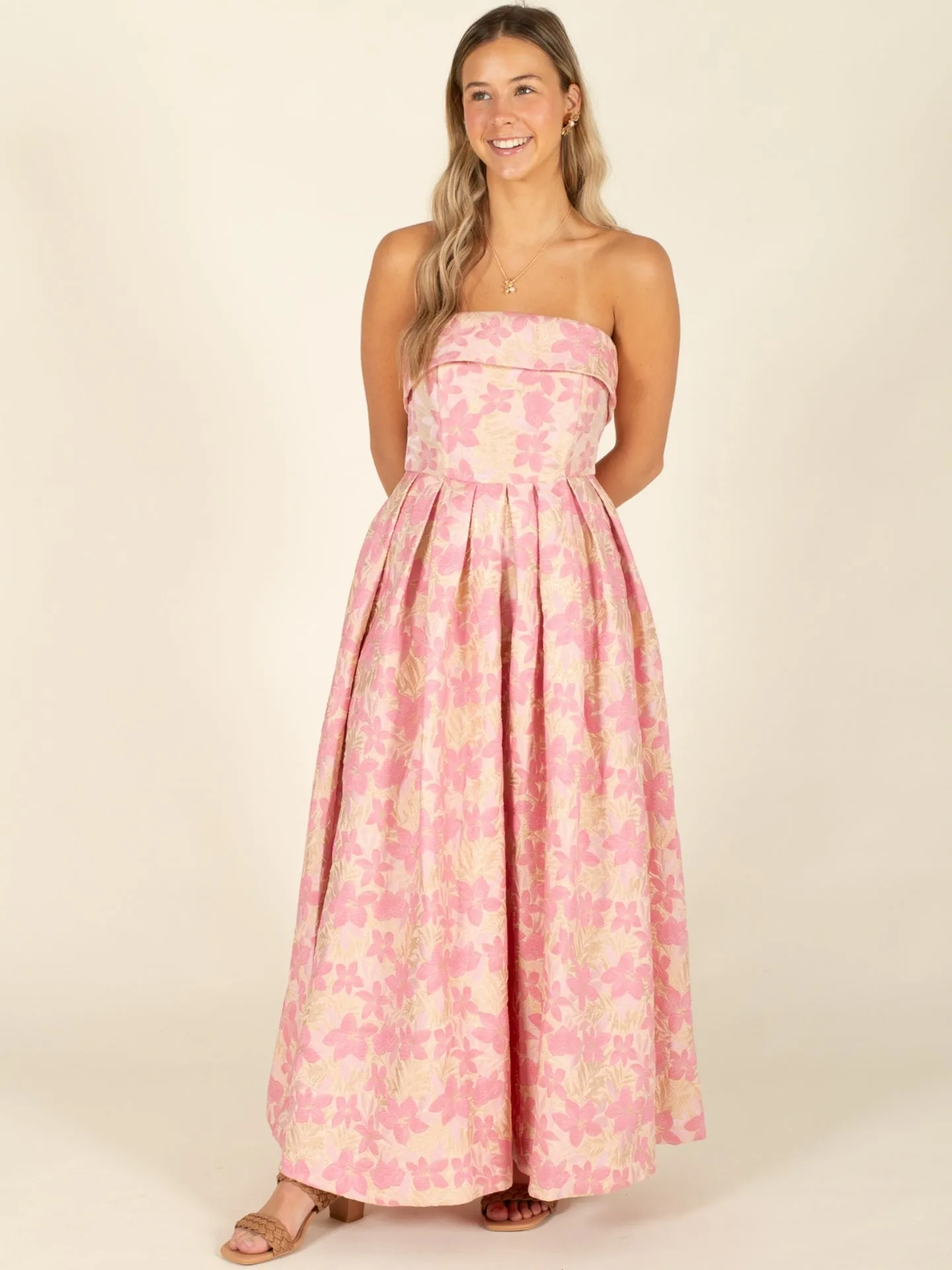 Floral Print Sleeveless Midi Dress