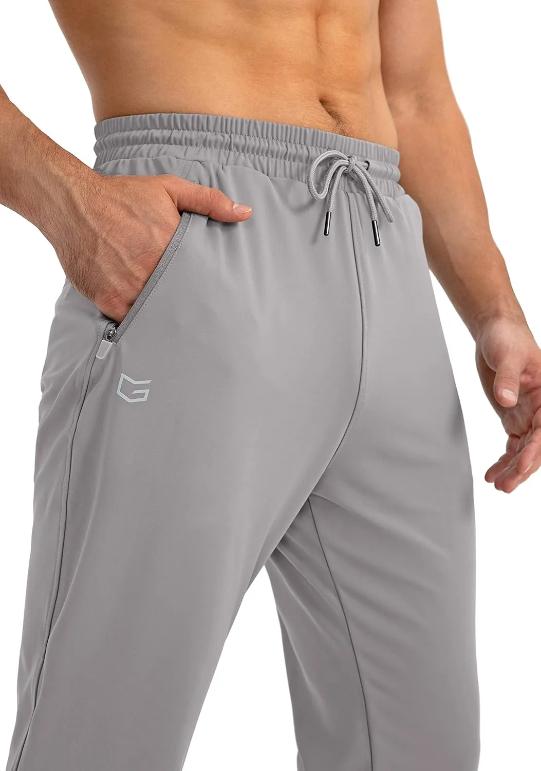 G Gradual Men's Sweatpants with Zipper Pockets Tapered Joggers for Men Athletic Pants for Workout, Jogging, Running