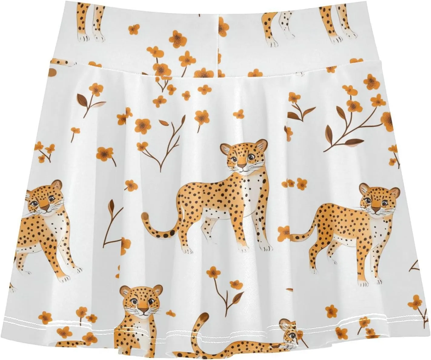 Girls Athletic Skorts with Built in Shorts Flowy Sports Skirts for Kids with Pockets