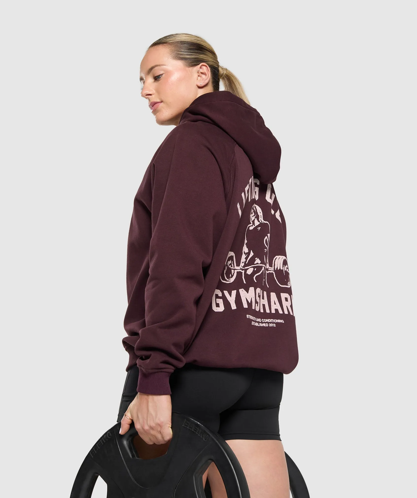 Gymshark Lifting Club Graphic Brushed Hoodie - Depth Purple