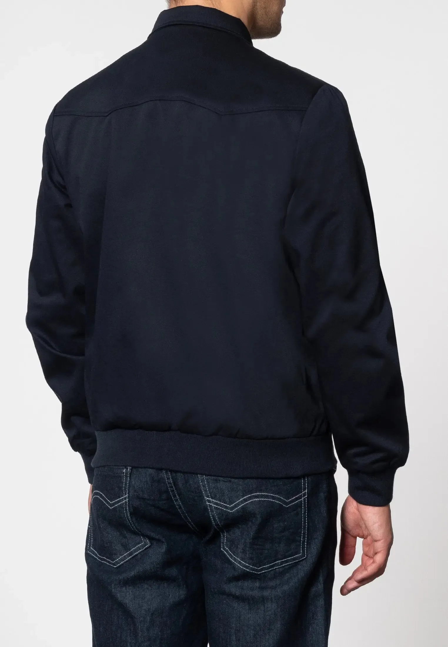 Harrington Cotton Jacket - Navy