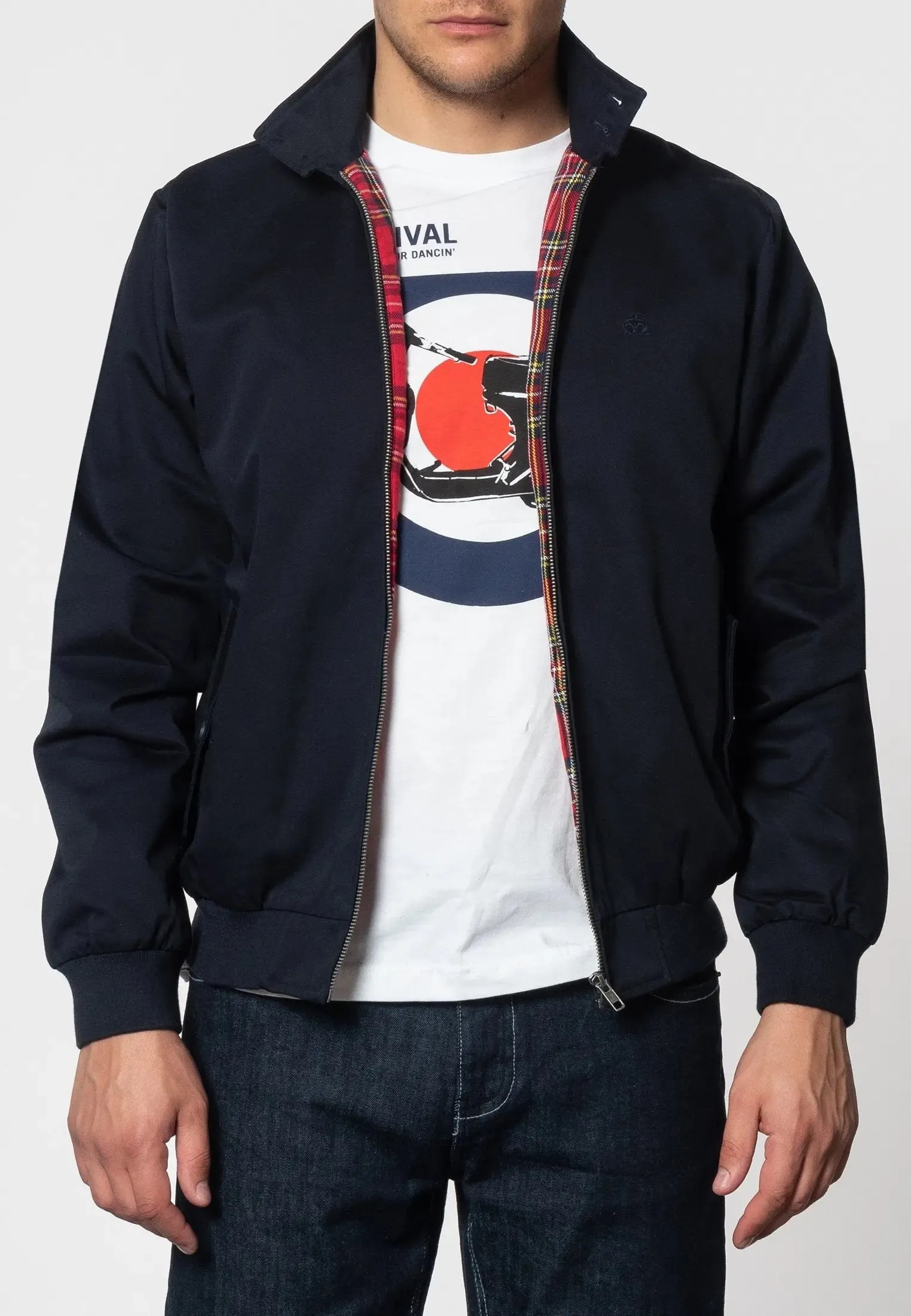 Harrington Cotton Jacket - Navy