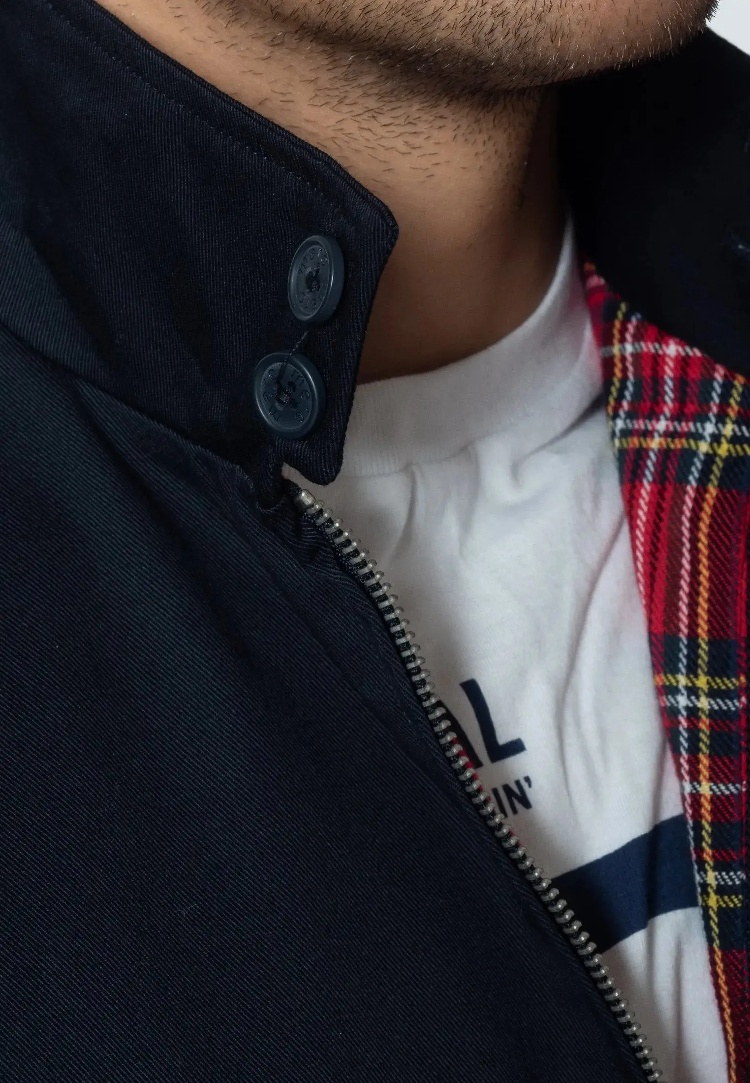 Harrington Cotton Jacket - Navy