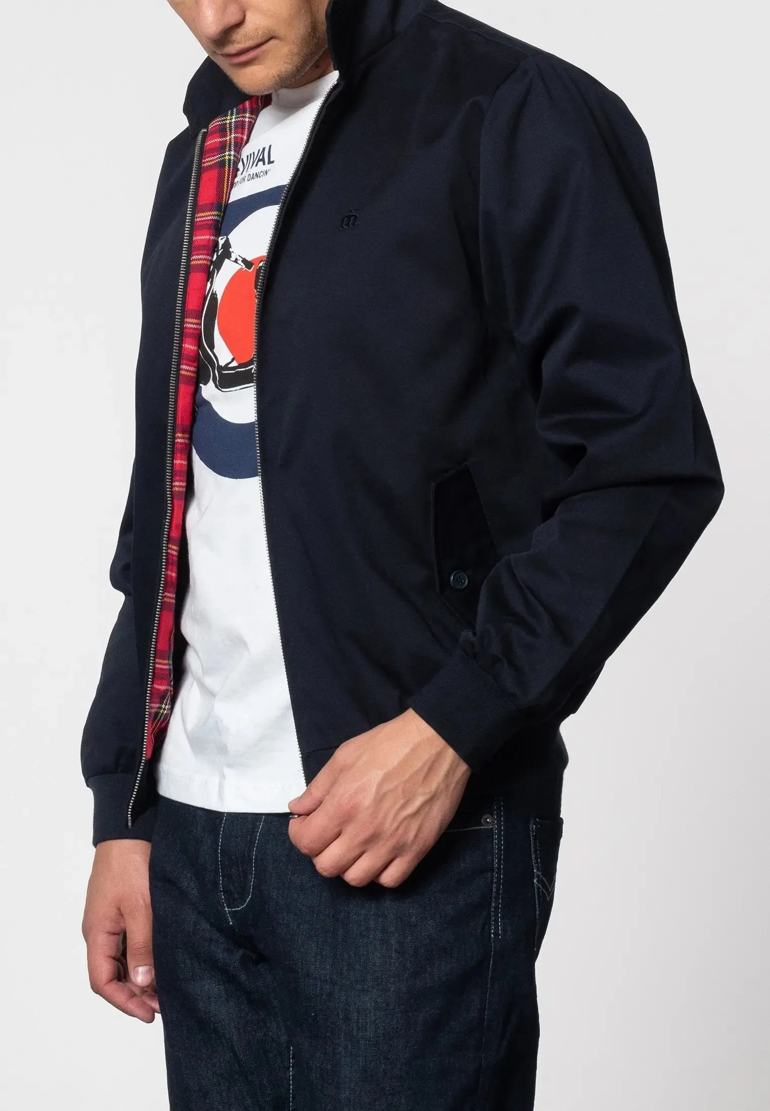 Harrington Cotton Jacket - Navy