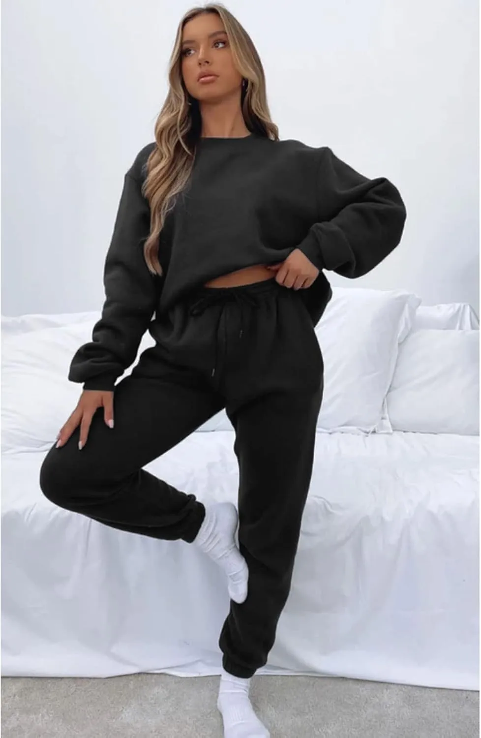 KANSOON Sweatsuits for Women Set 2 Piece Jogging Suit Long Sleeve Pullover Sweatshirts Sweatpants Tracksuit Casual Outfits