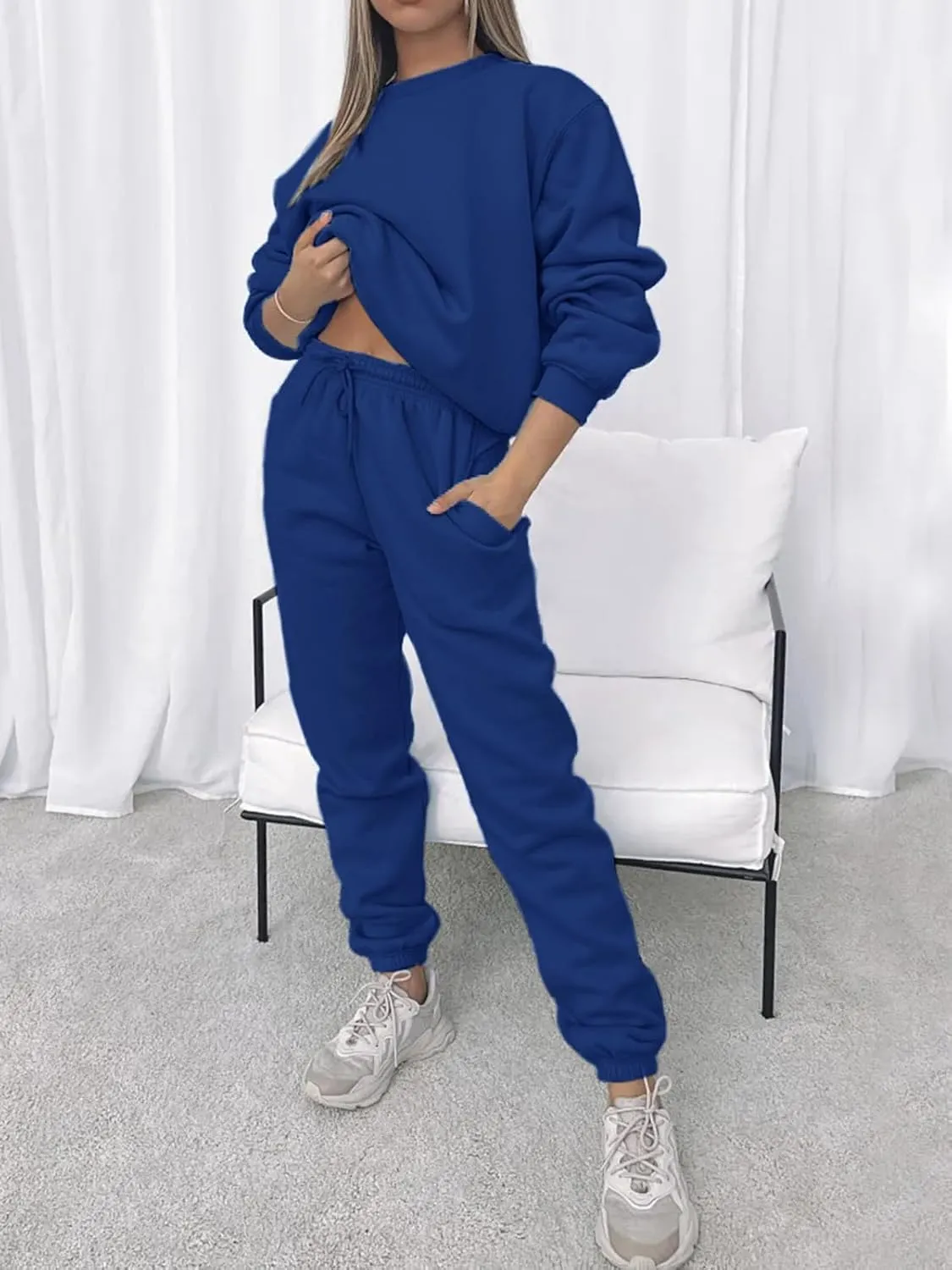 KANSOON Sweatsuits for Women Set 2 Piece Jogging Suit Long Sleeve Pullover Sweatshirts Sweatpants Tracksuit Casual Outfits
