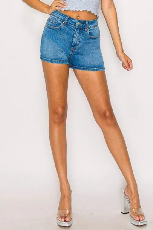 Kick It Up Medium Blue Denim Shorts