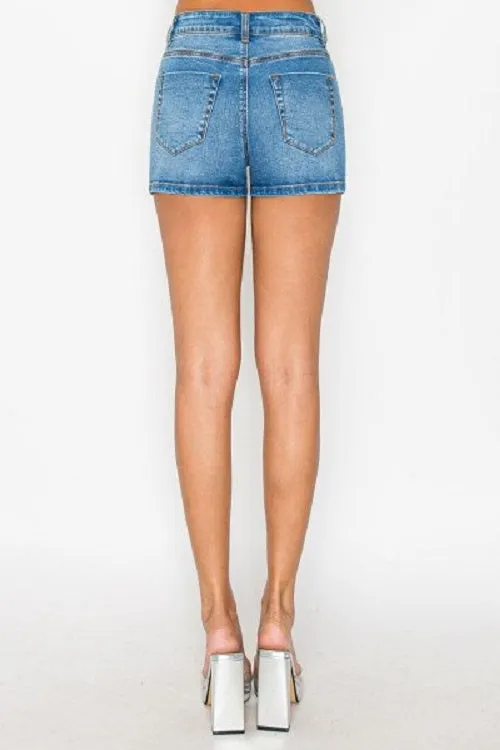Kick It Up Medium Blue Denim Shorts