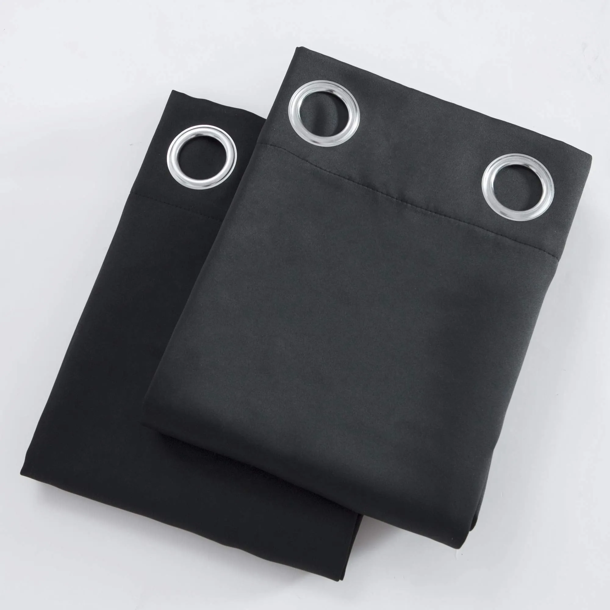 LEMOMO Blackout Curtains 52 x 84 inches Long Black Curtains Set of 2 Panels Thermal Insulated Room Darkening Curtains for Bedroom