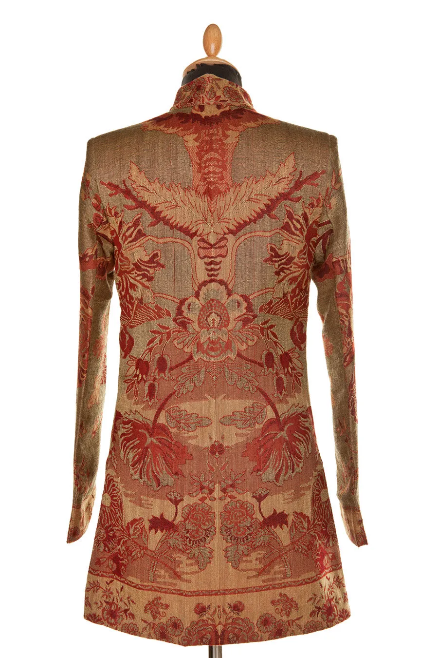Long Nehru Jacket in Bracken Green - In Stock Sale