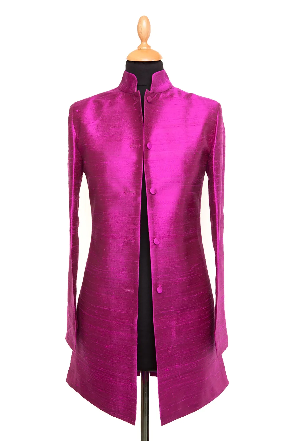 Long Nehru Jacket in Wild Orchid - In Stock Sale