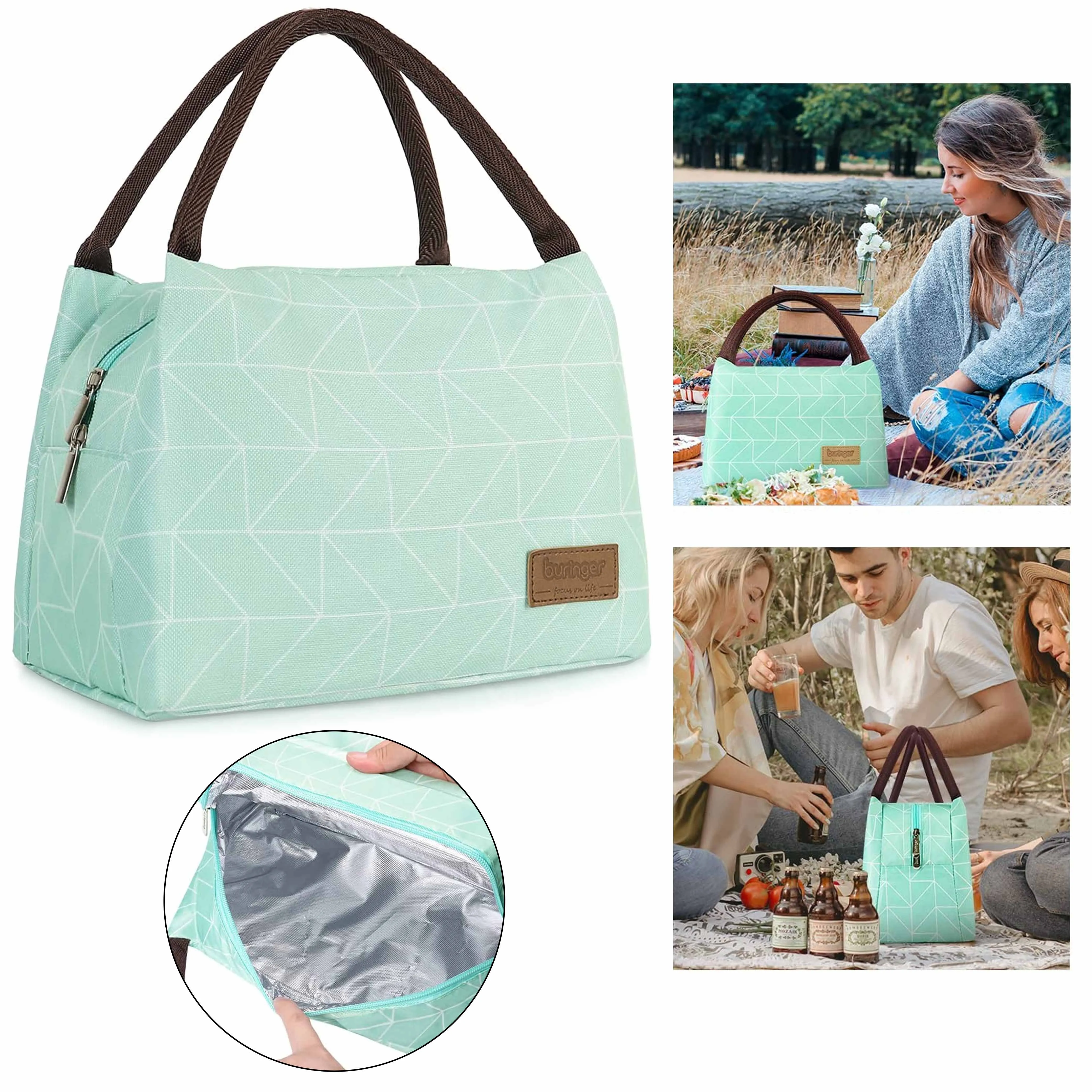 Lunch Bag Women Insulated Thermal Tote Office Picnic Large Capacity Reusable