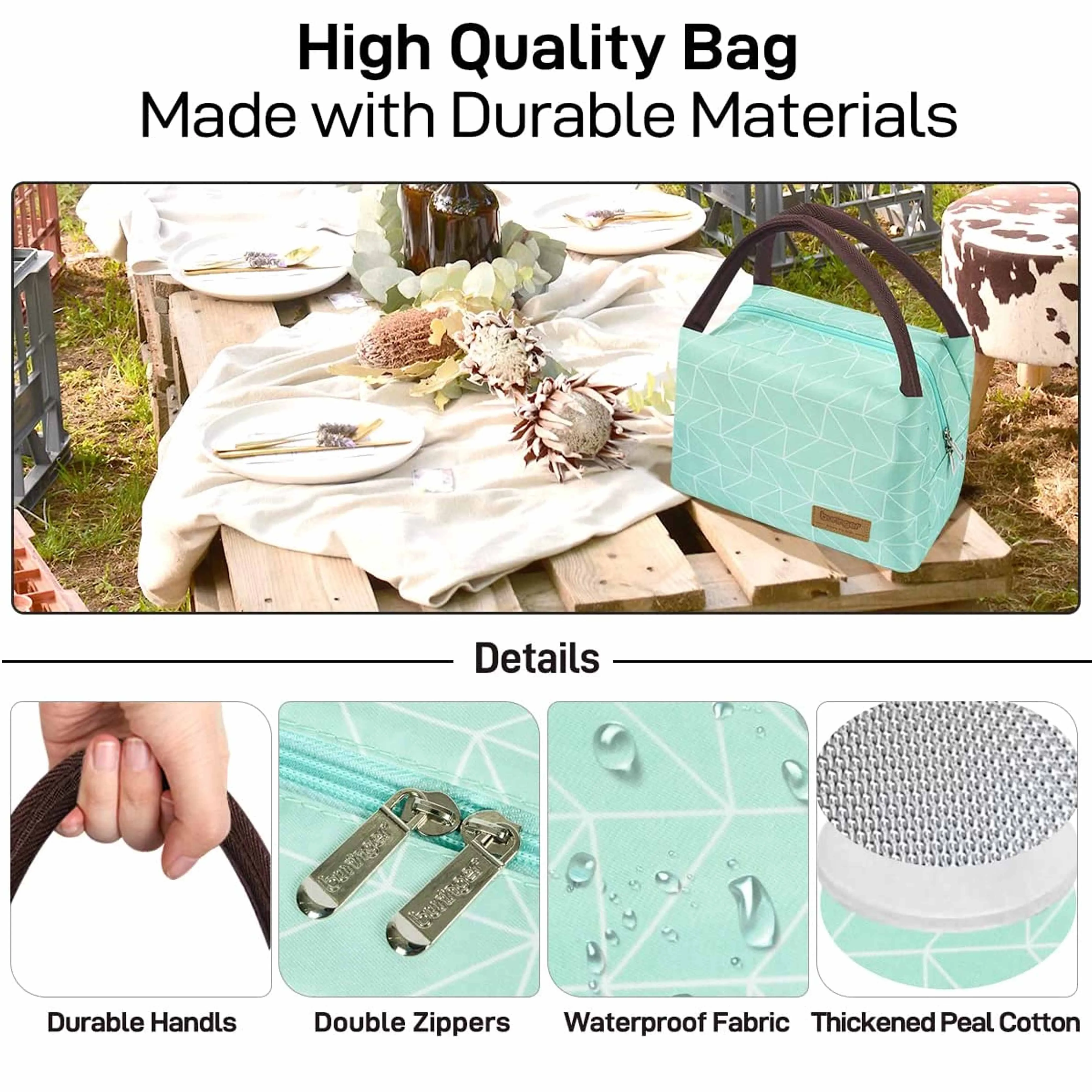 Lunch Bag Women Insulated Thermal Tote Office Picnic Large Capacity Reusable