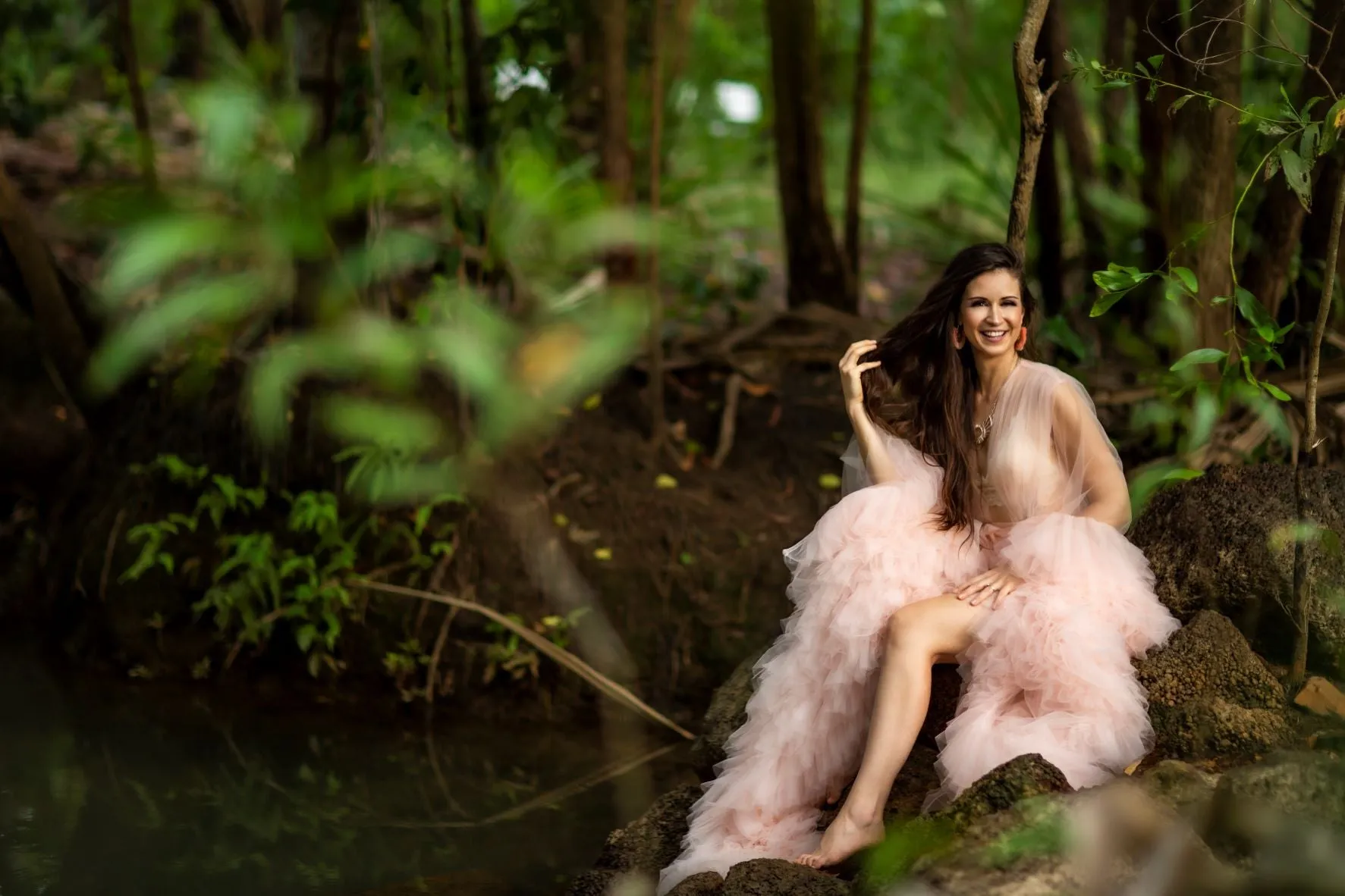 Maternity Photoshoot Dresses - Sophie - Blush Pink Tulle Robe - 4 DAY RENTAL