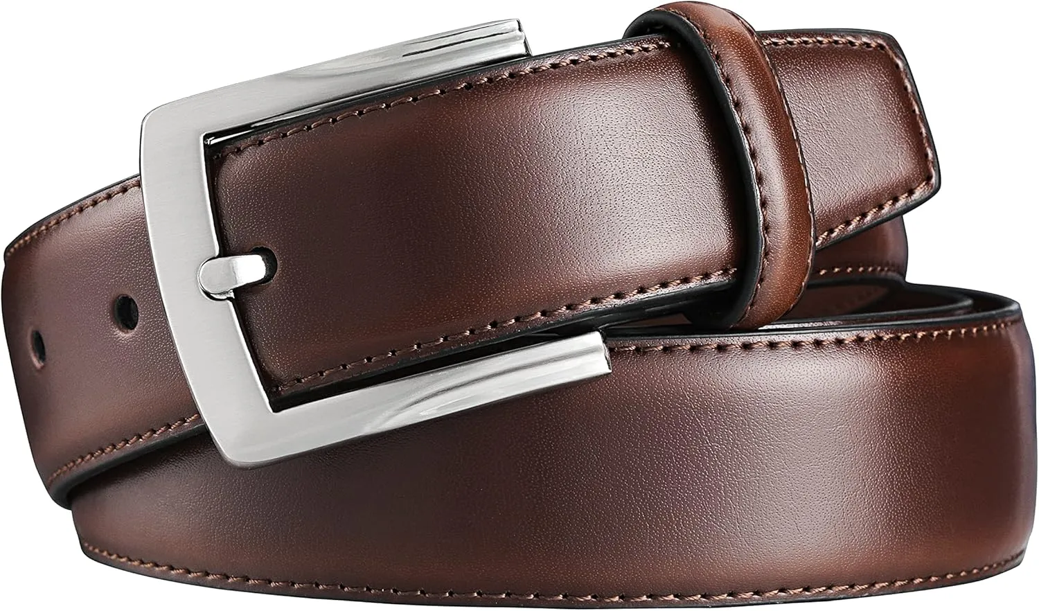 MILORDE Men's Genuine Leather Dress Belt, Handmade, 100% Cow Leather, Fashion & Classic Designs for Work Business and Casual