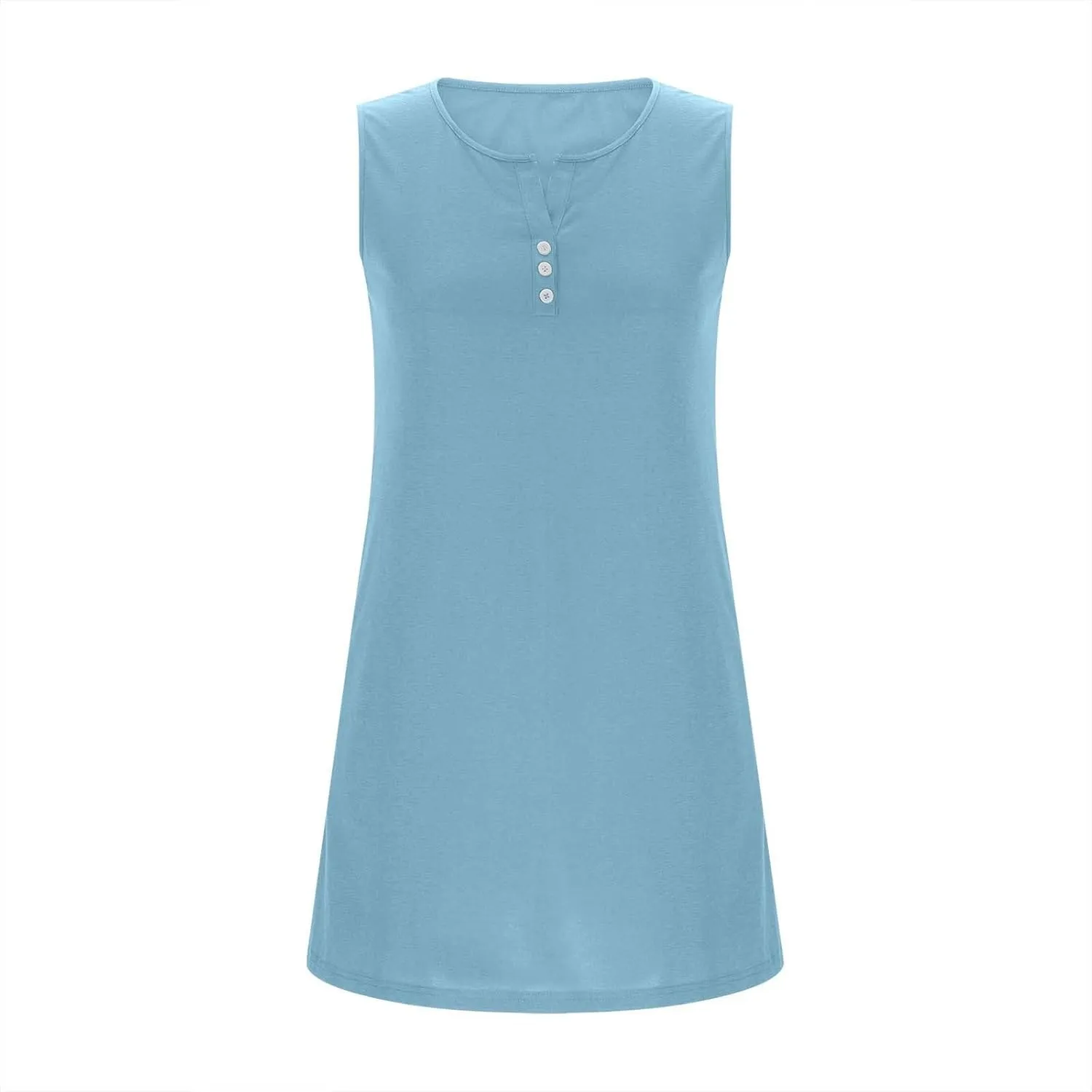 Mini Dresses for Women 2025 Summer Sleeveless V Neck A Line Dress Casual Beach Vacation Sundresses with Pockets