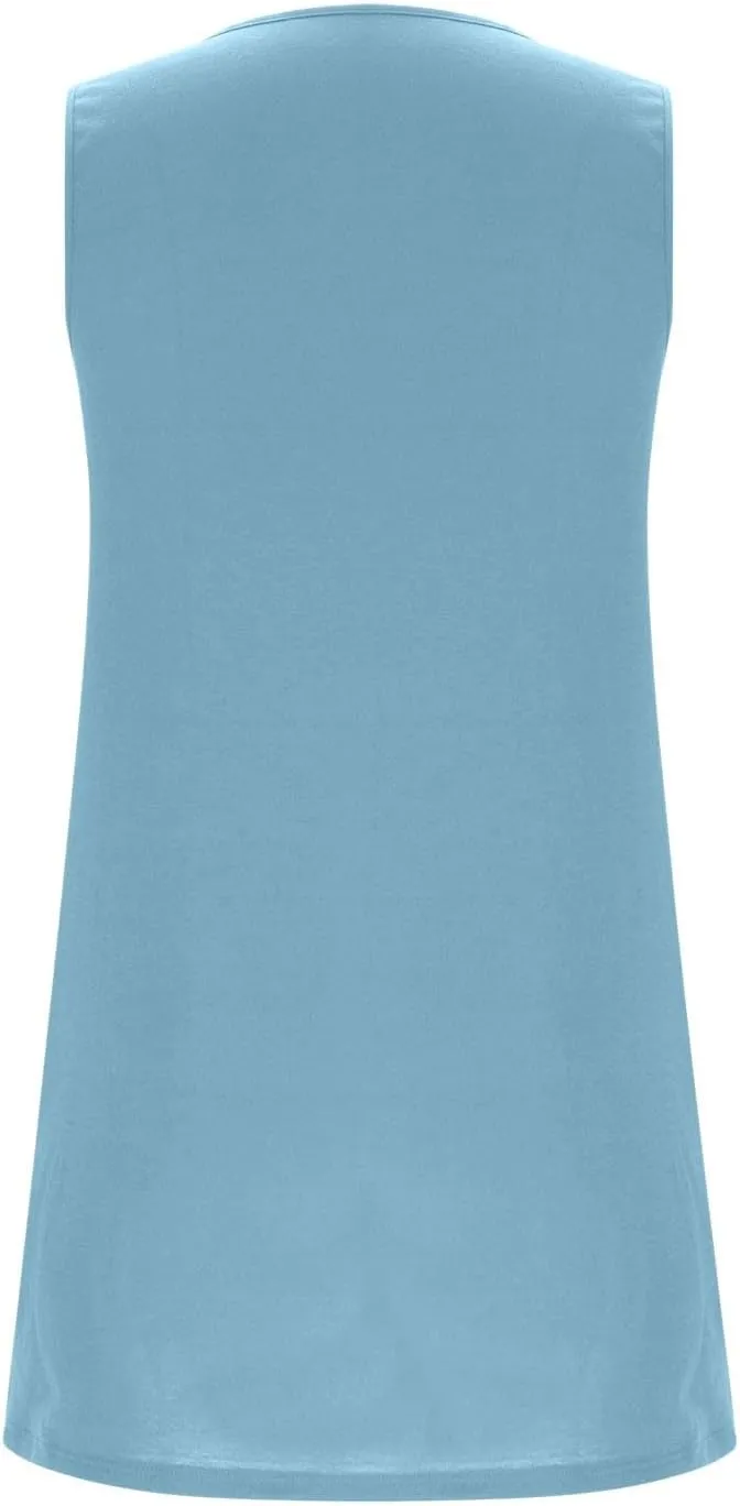 Mini Dresses for Women 2025 Summer Sleeveless V Neck A Line Dress Casual Beach Vacation Sundresses with Pockets