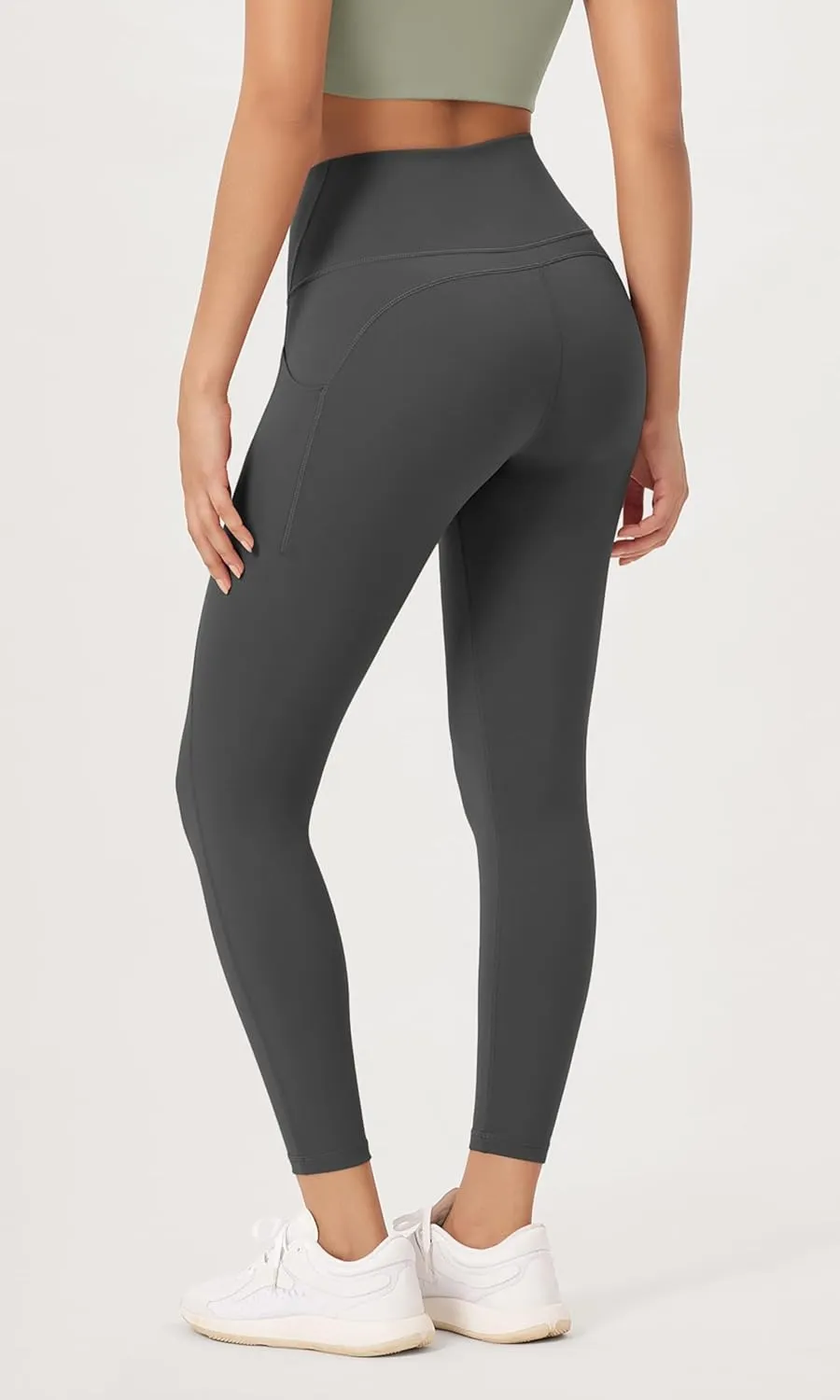 ODODOS 2-Pack 7/8 High Waist Workout Leggings with Pockets for Women, 25"/ 28" Tummy Control Athletic Yoga Pants