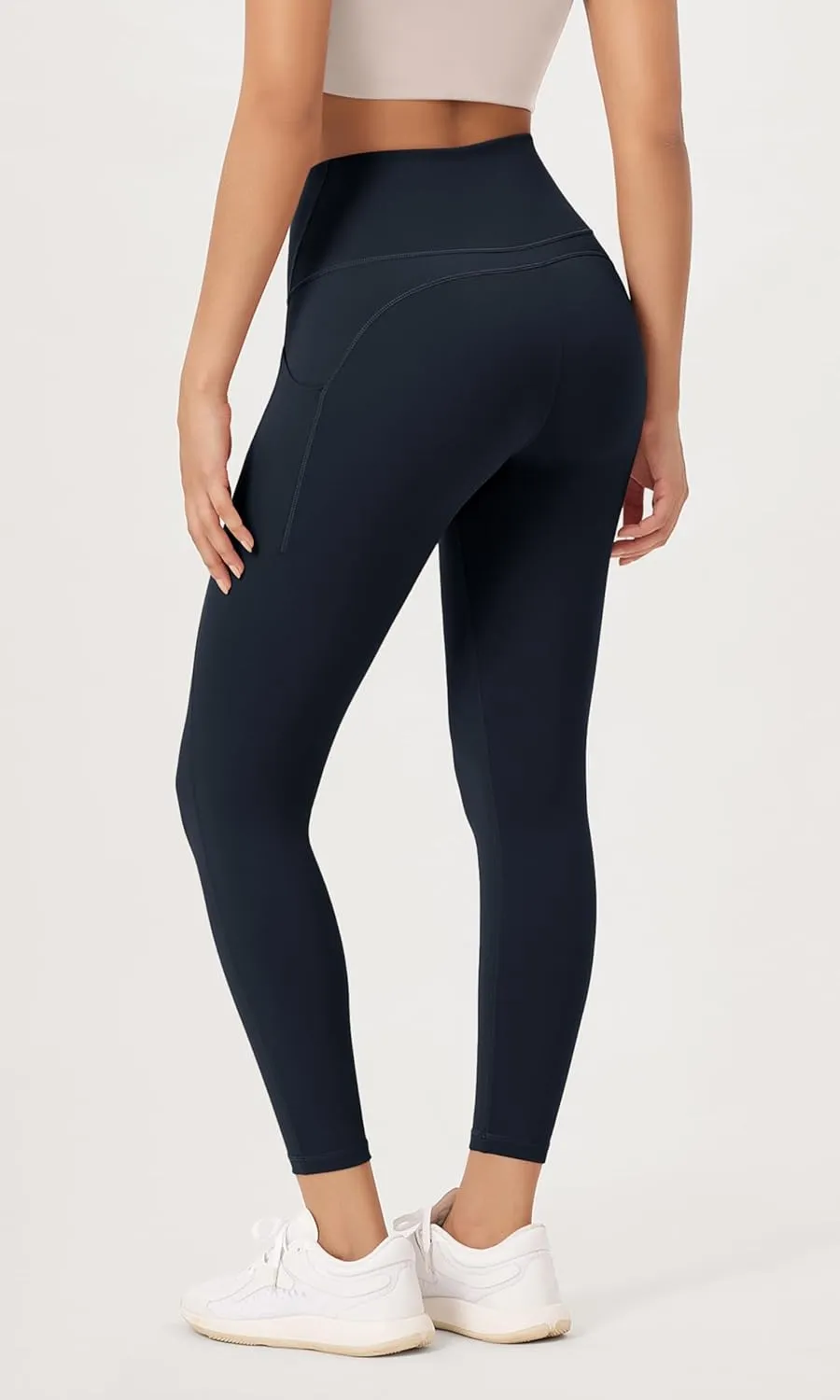 ODODOS 2-Pack 7/8 High Waist Workout Leggings with Pockets for Women, 25"/ 28" Tummy Control Athletic Yoga Pants