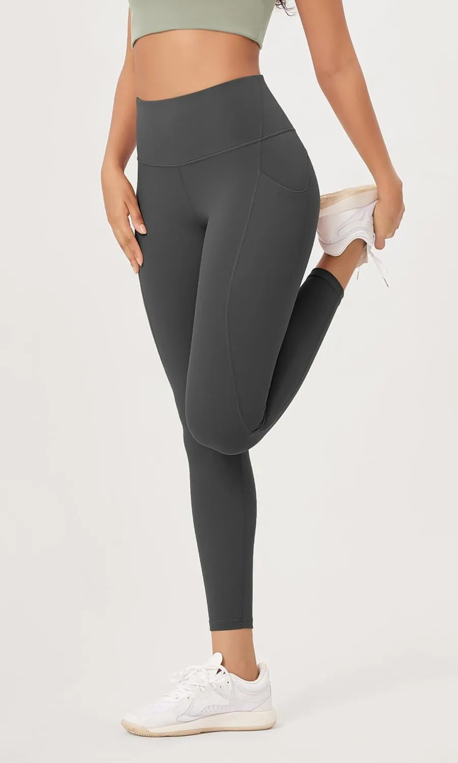 ODODOS 2-Pack 7/8 High Waist Workout Leggings with Pockets for Women, 25"/ 28" Tummy Control Athletic Yoga Pants