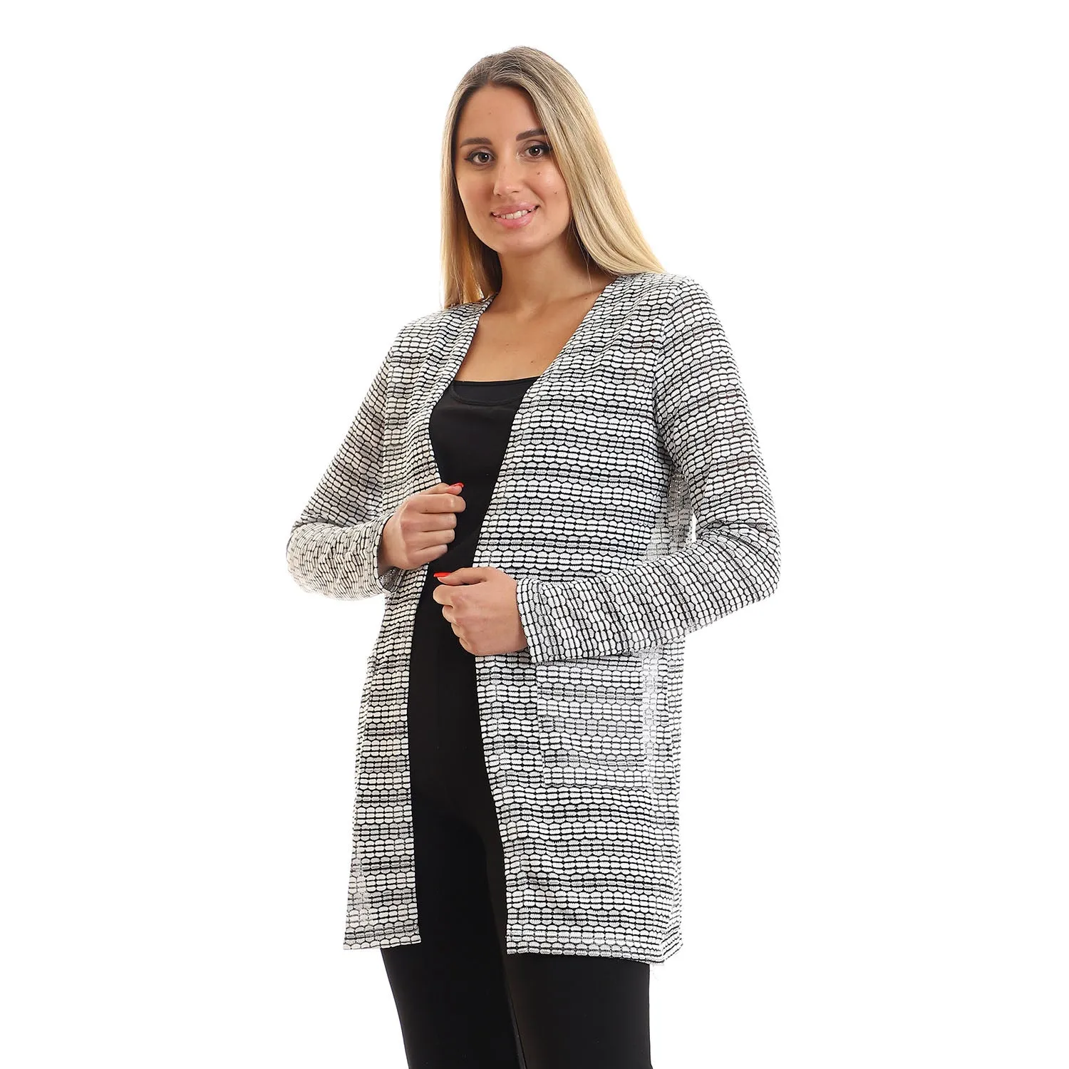 Open Neckline Slip On Cardigan - Kady