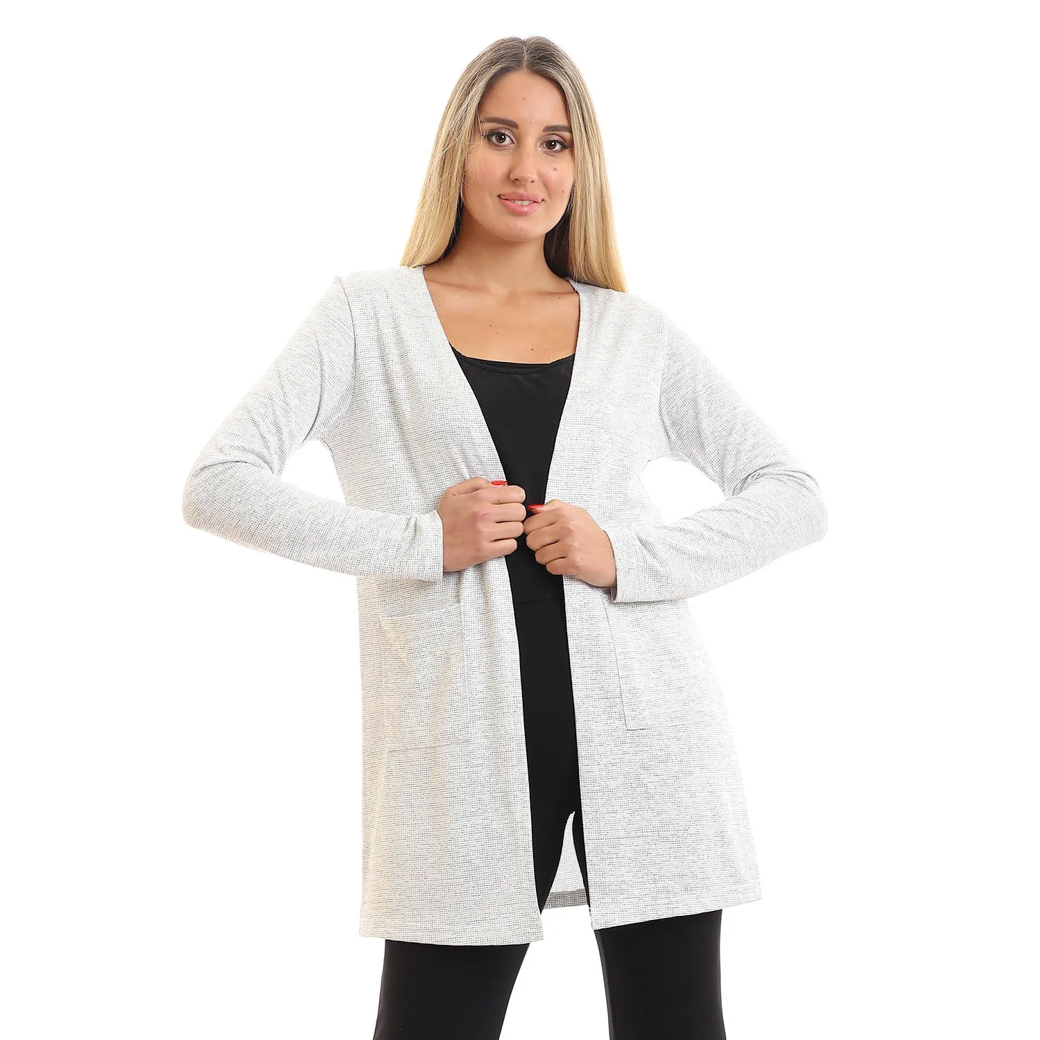 Open Neckline Slip On Cardigan - Kady