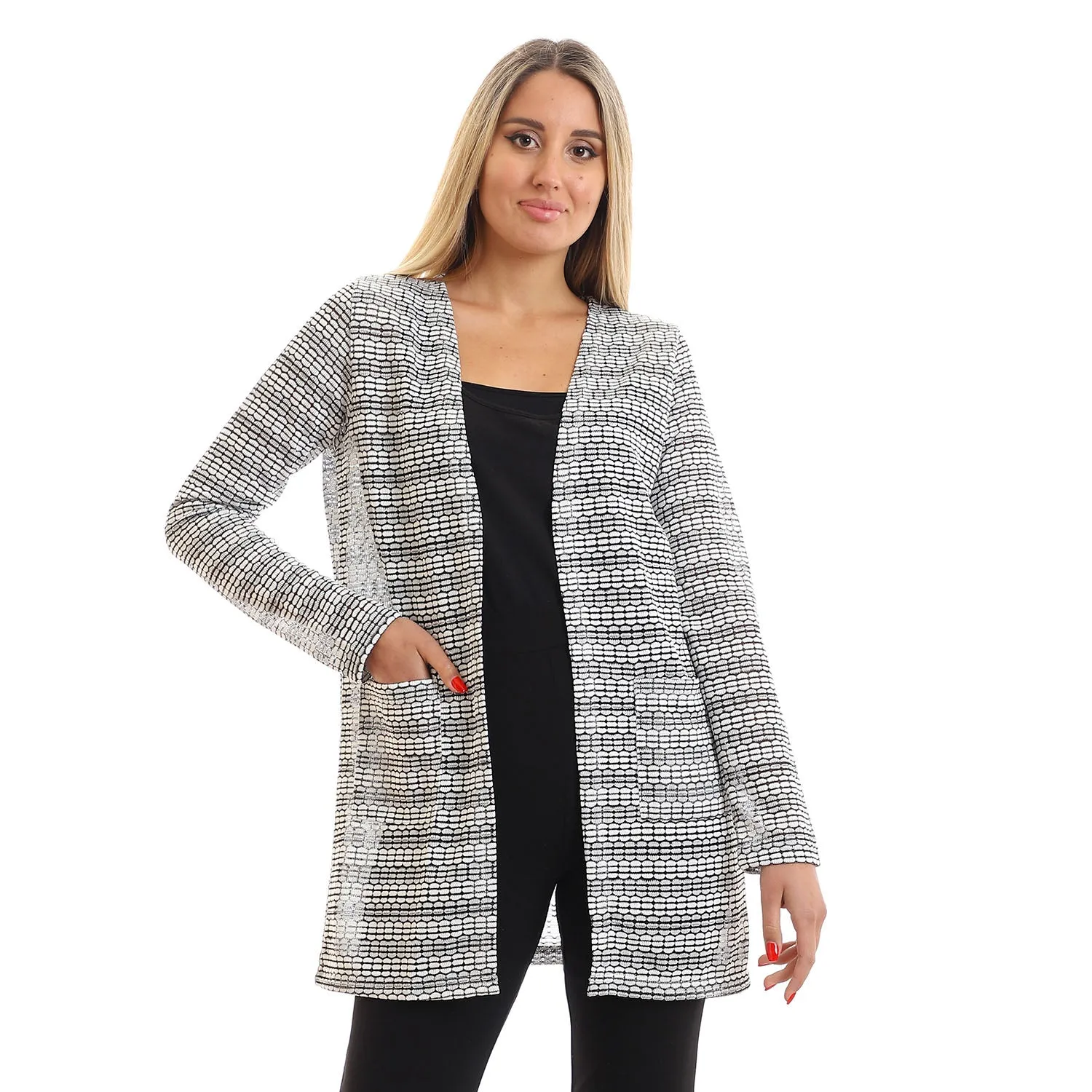 Open Neckline Slip On Cardigan - Kady